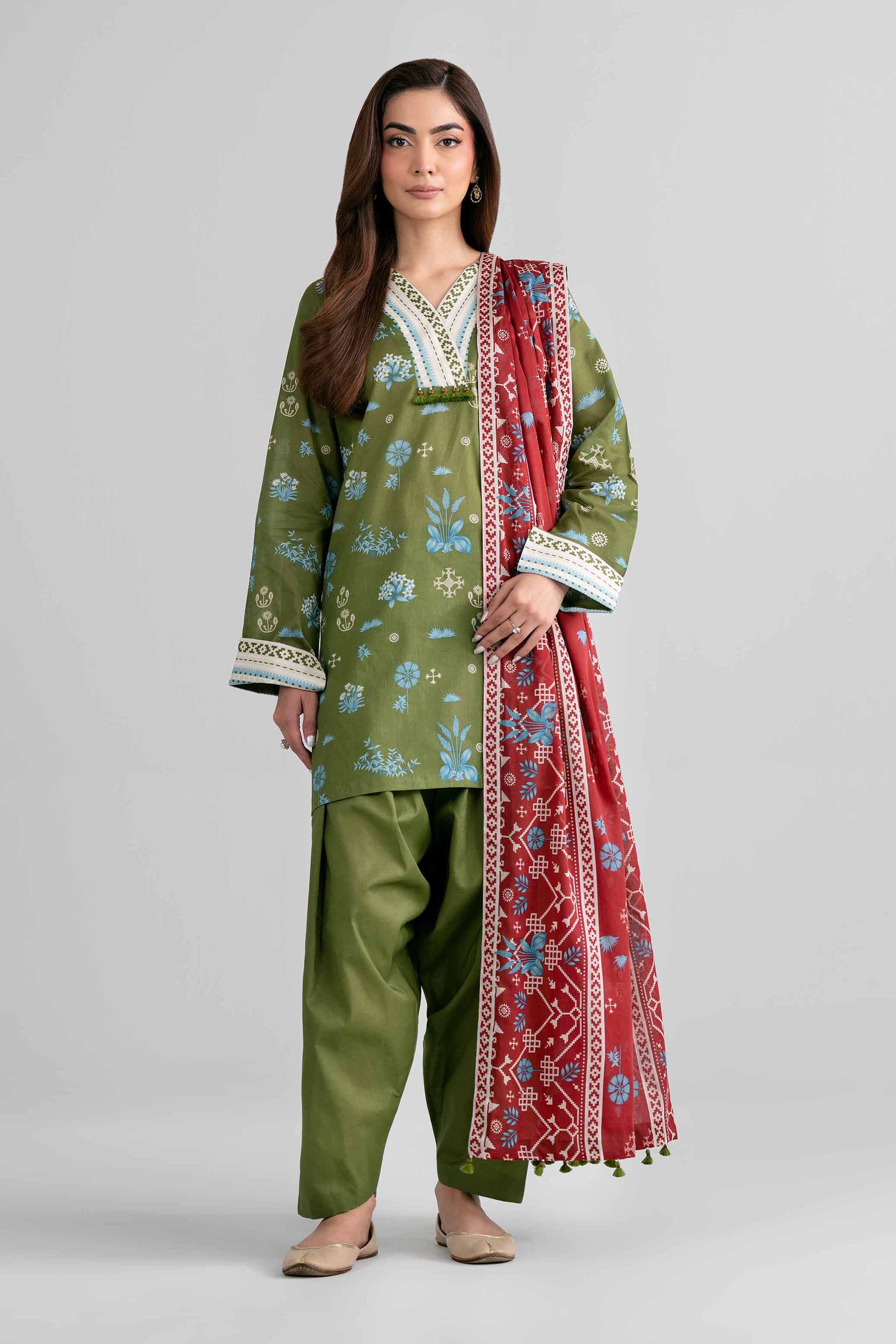 3 Piece - Printed Suit - 42601975 for Women - Unstitched Collection | Nishat | Shop Online