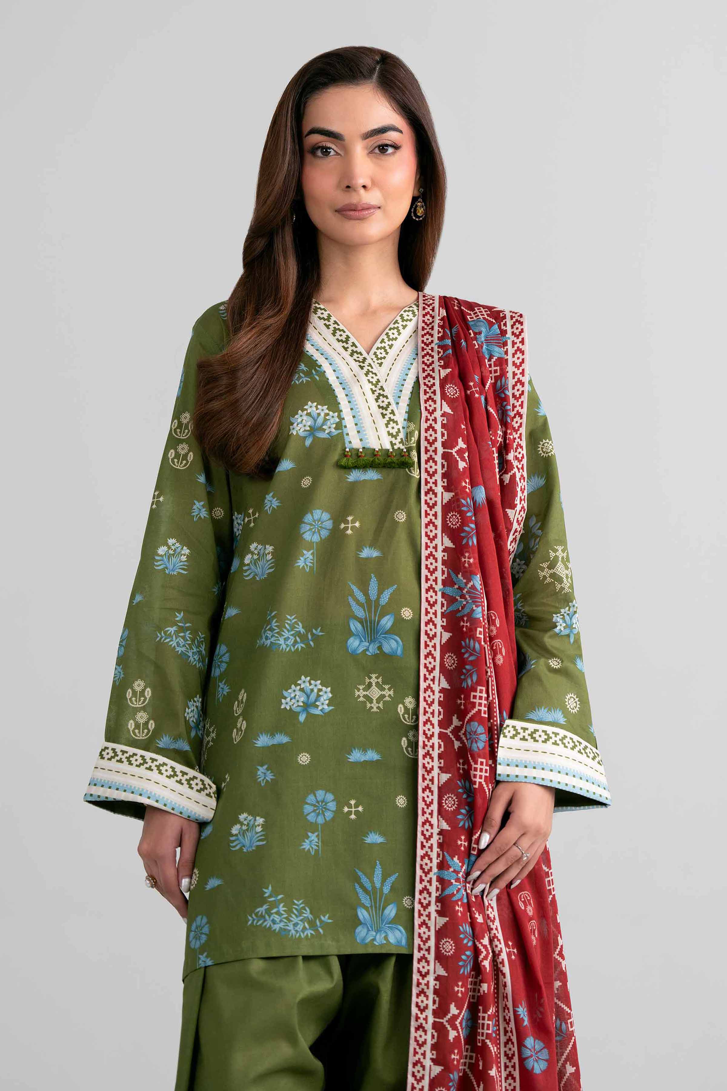 3 Piece - Printed Suit - 42601975 for Women - Unstitched Collection | Nishat | Shop Online
