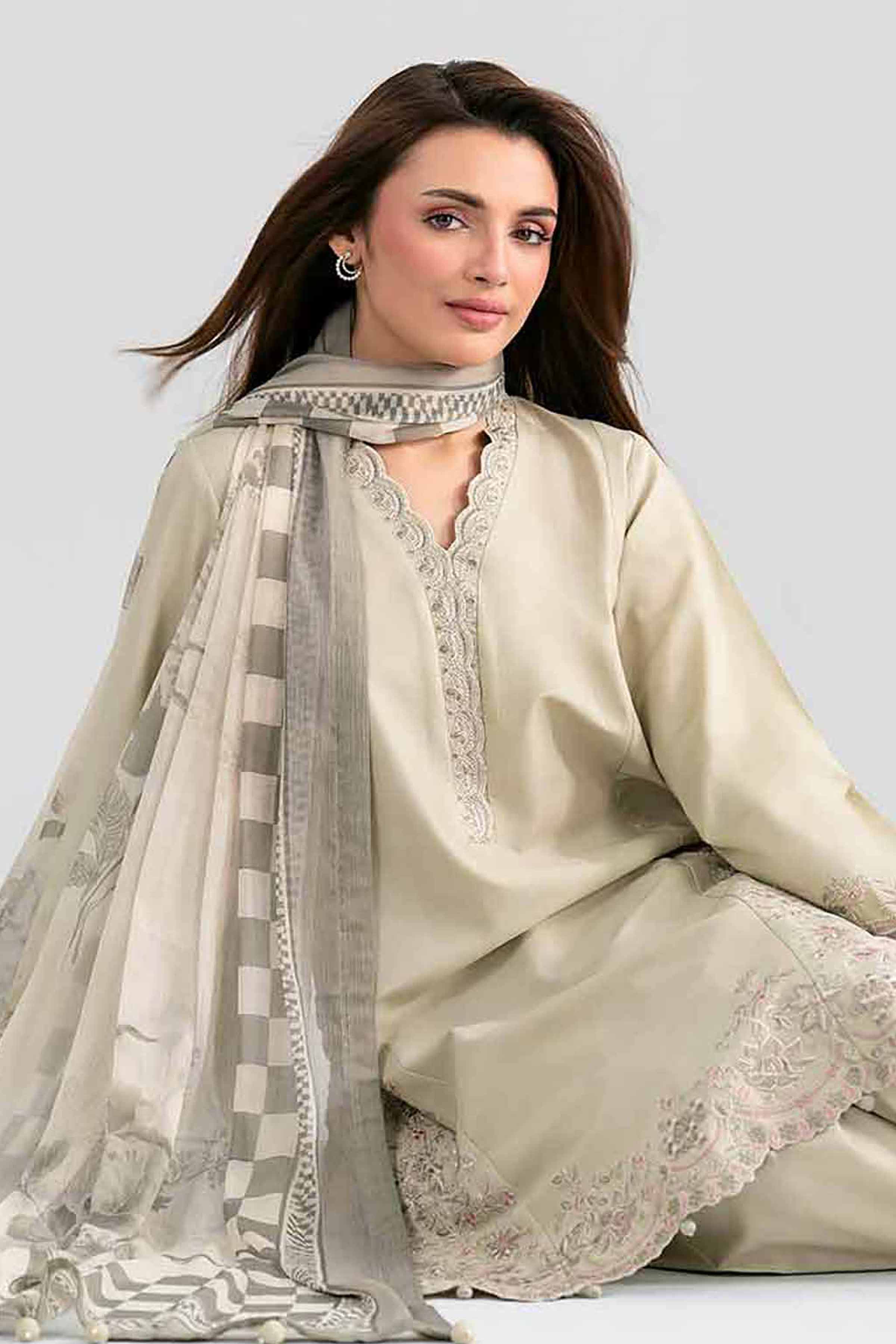 3 Piece - Digital Printed Embroidered Suit - 42601992 for Women - Unstitched Collection | Nishat | Shop Online