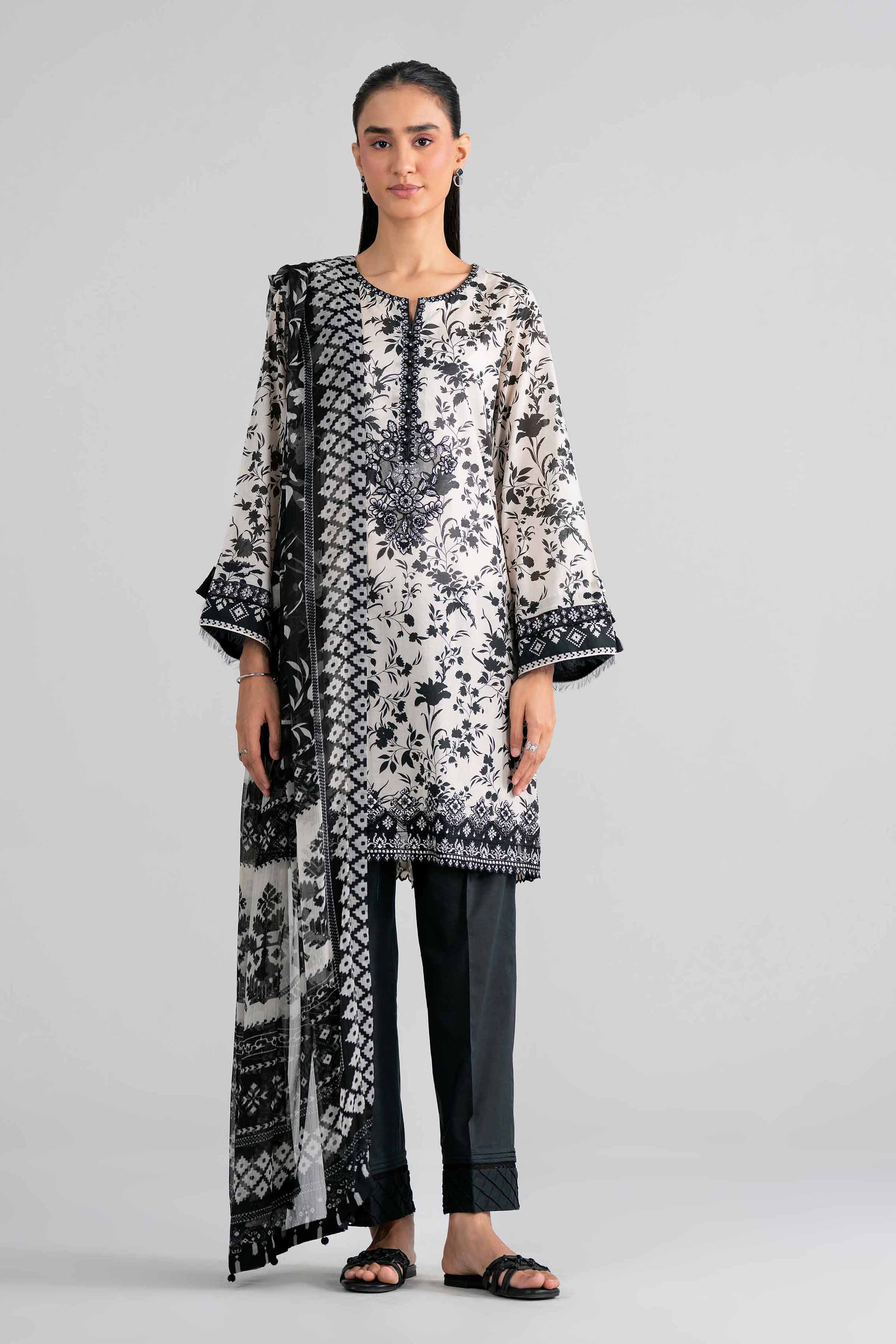 3 Piece - Digital Printed Embroidered Suit - 42602003 for Women - Unstitched Collection | Nishat | Shop Online