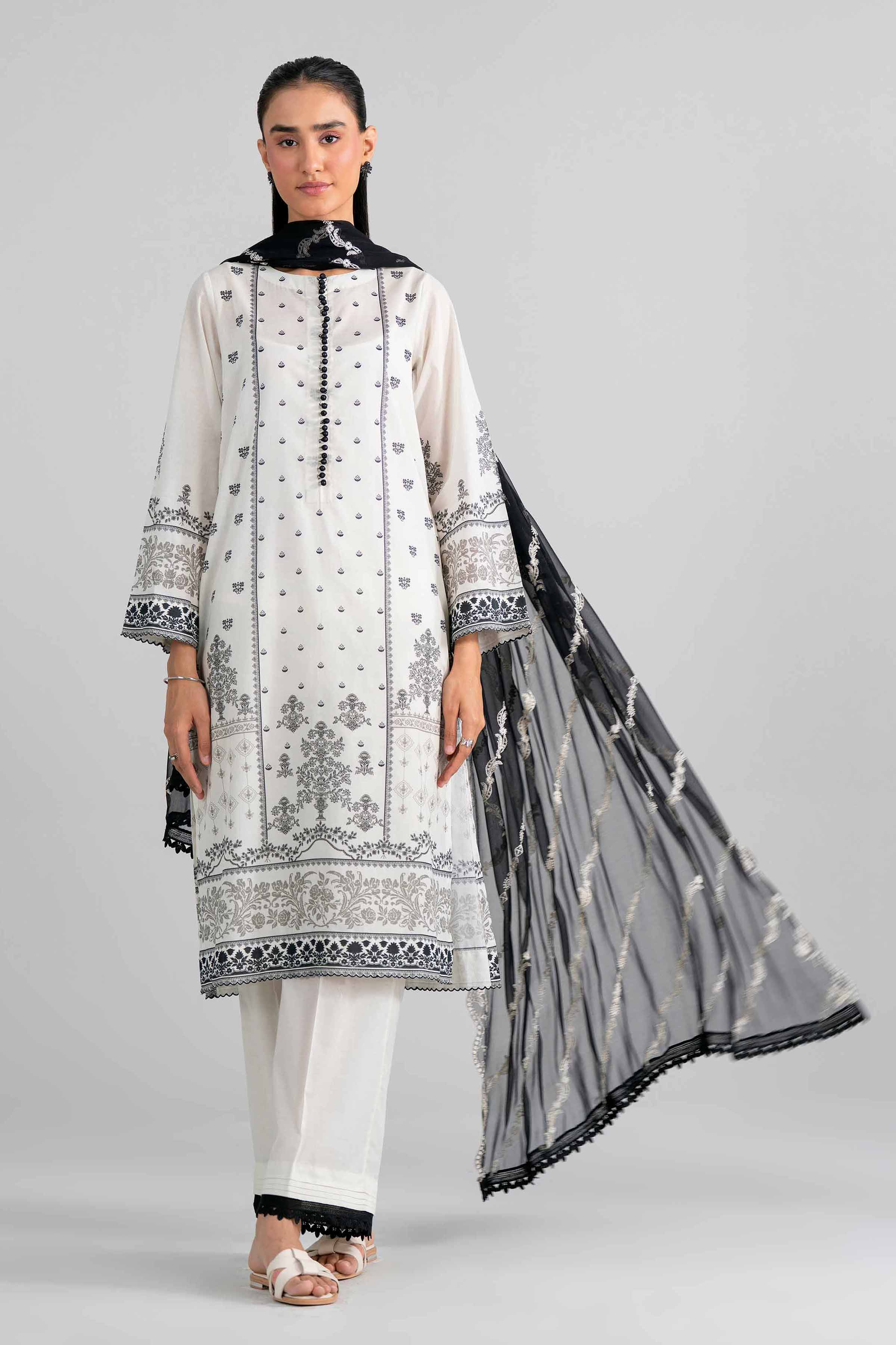 3 Piece - Digital Printed Embroidered Suit - 42602007 for Women - Unstitched Collection | Nishat | Shop Online
