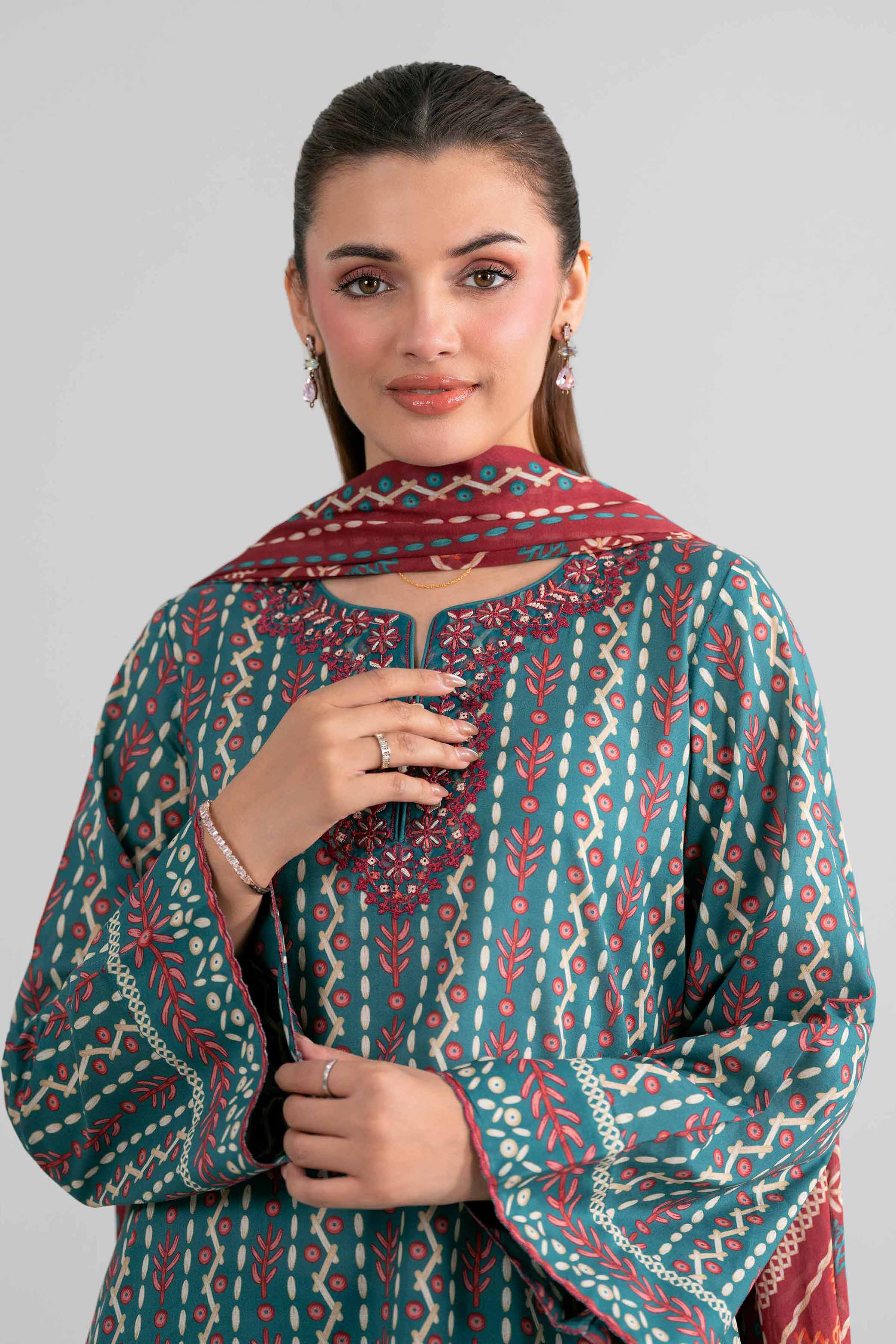 3 Piece - Printed Embroidered Suit - 42602016 for Women - Unstitched Collection | Nishat | Shop Online