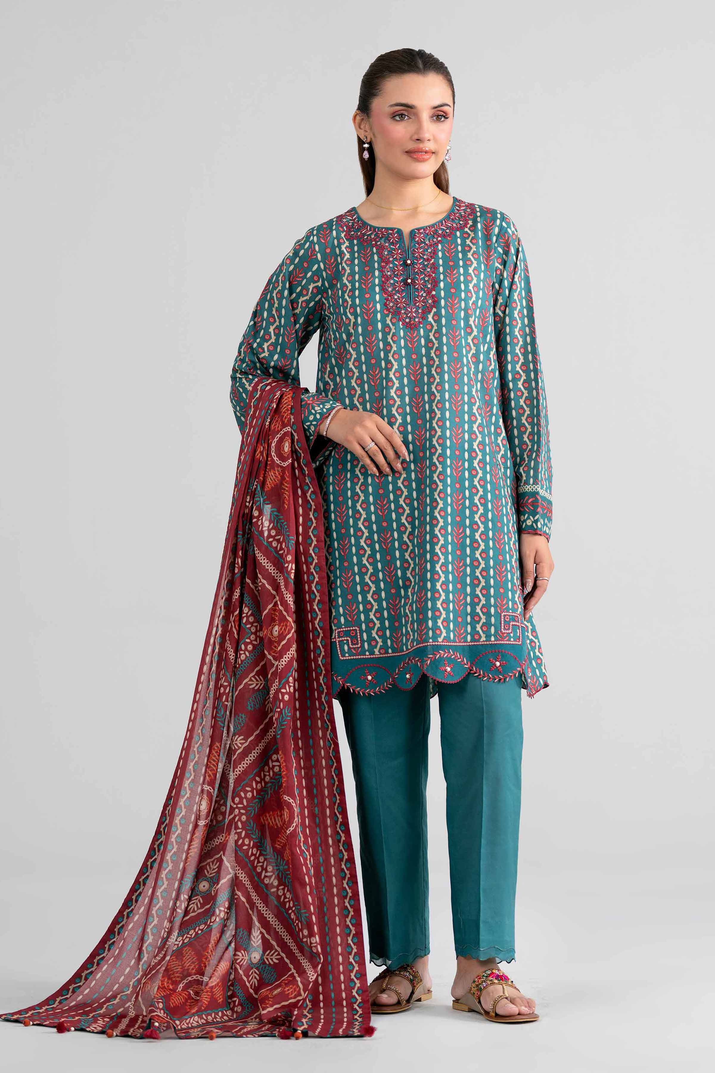 3 Piece - Printed Embroidered Suit - 42602016 for Women - Unstitched Collection | Nishat | Shop Online