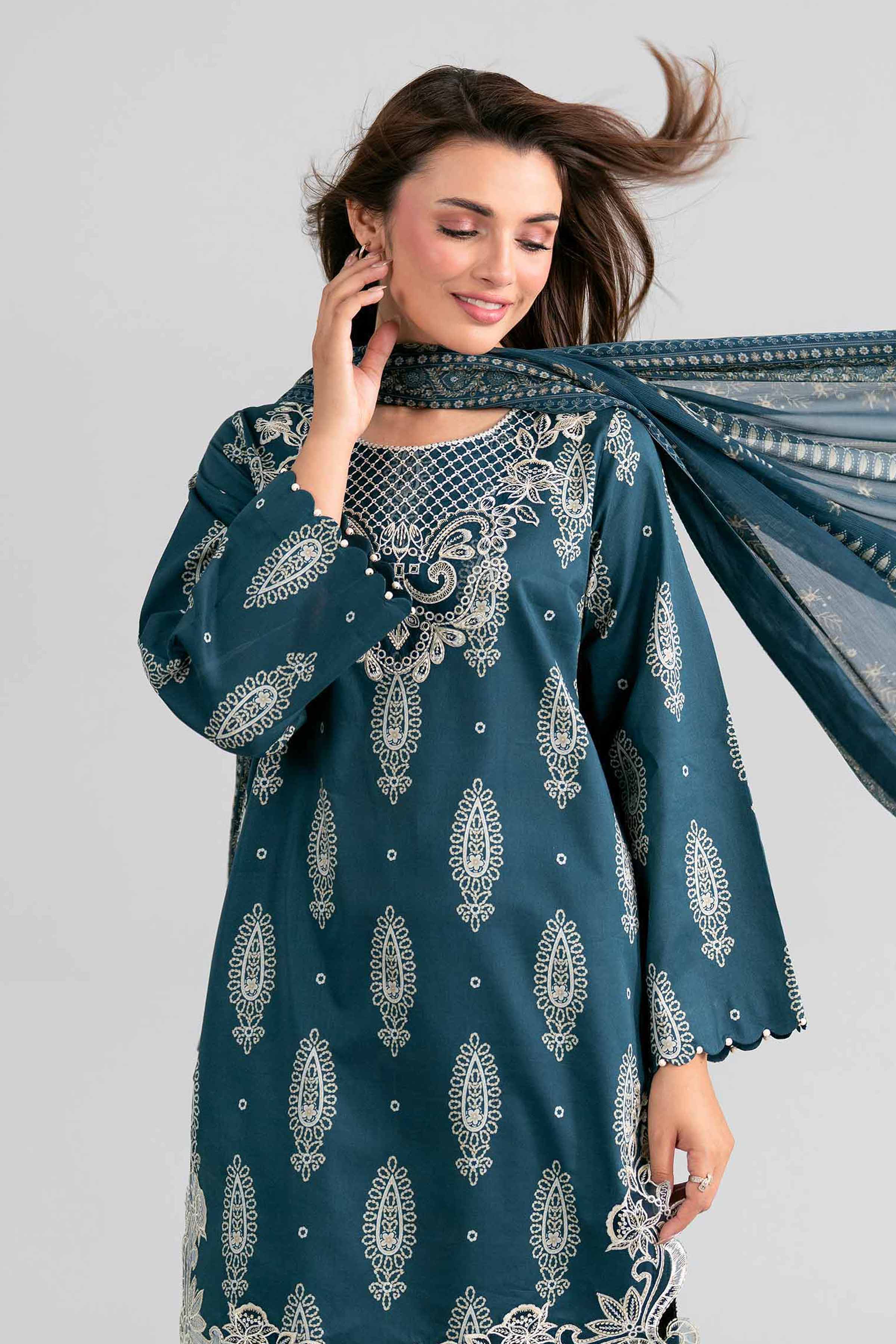 3 Piece - Printed Embroidered Suit - 42602017 for Women - Unstitched Collection | Nishat | Shop Online