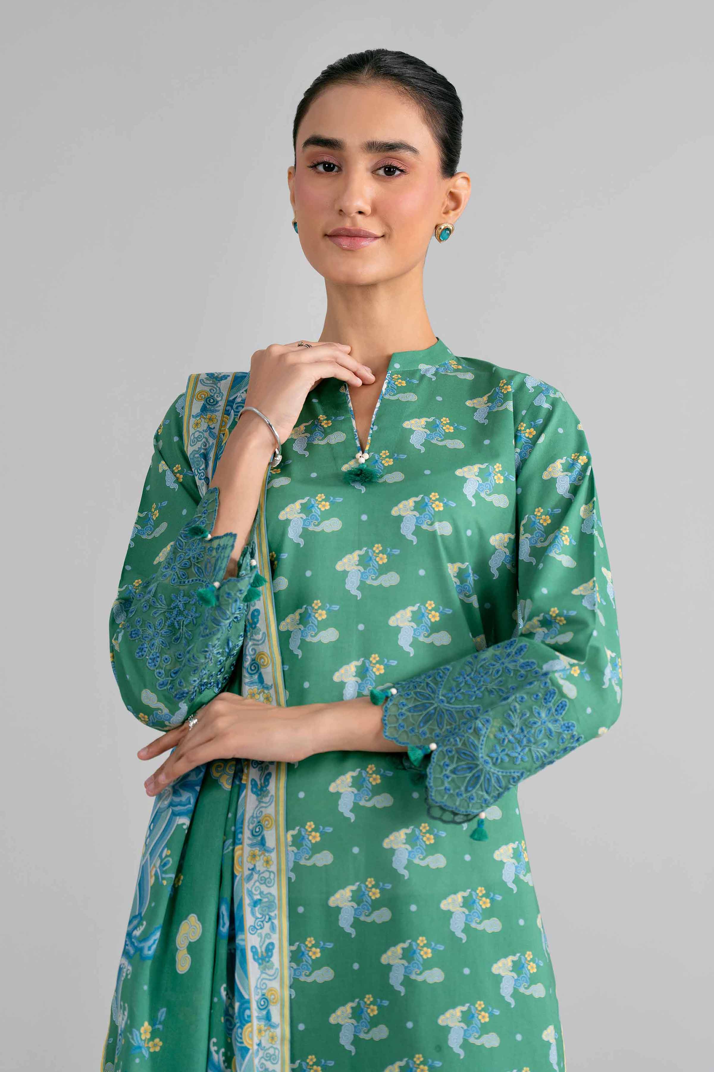 3 Piece - Printed Embroidered Suit - 42602021 for Women - Unstitched Collection | Nishat | Shop Online