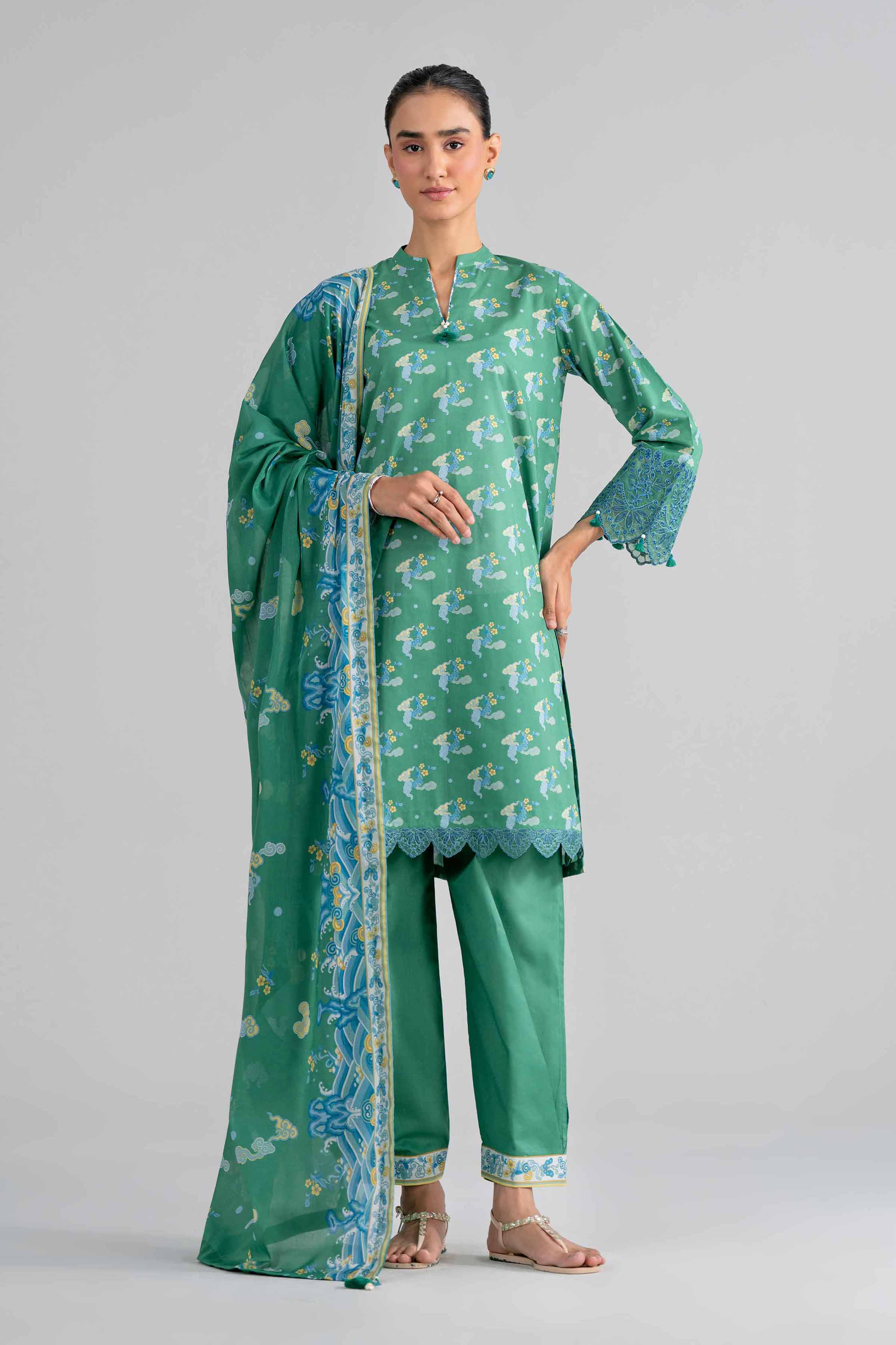 3 Piece - Printed Embroidered Suit - 42602021 for Women - Unstitched Collection | Nishat | Shop Online
