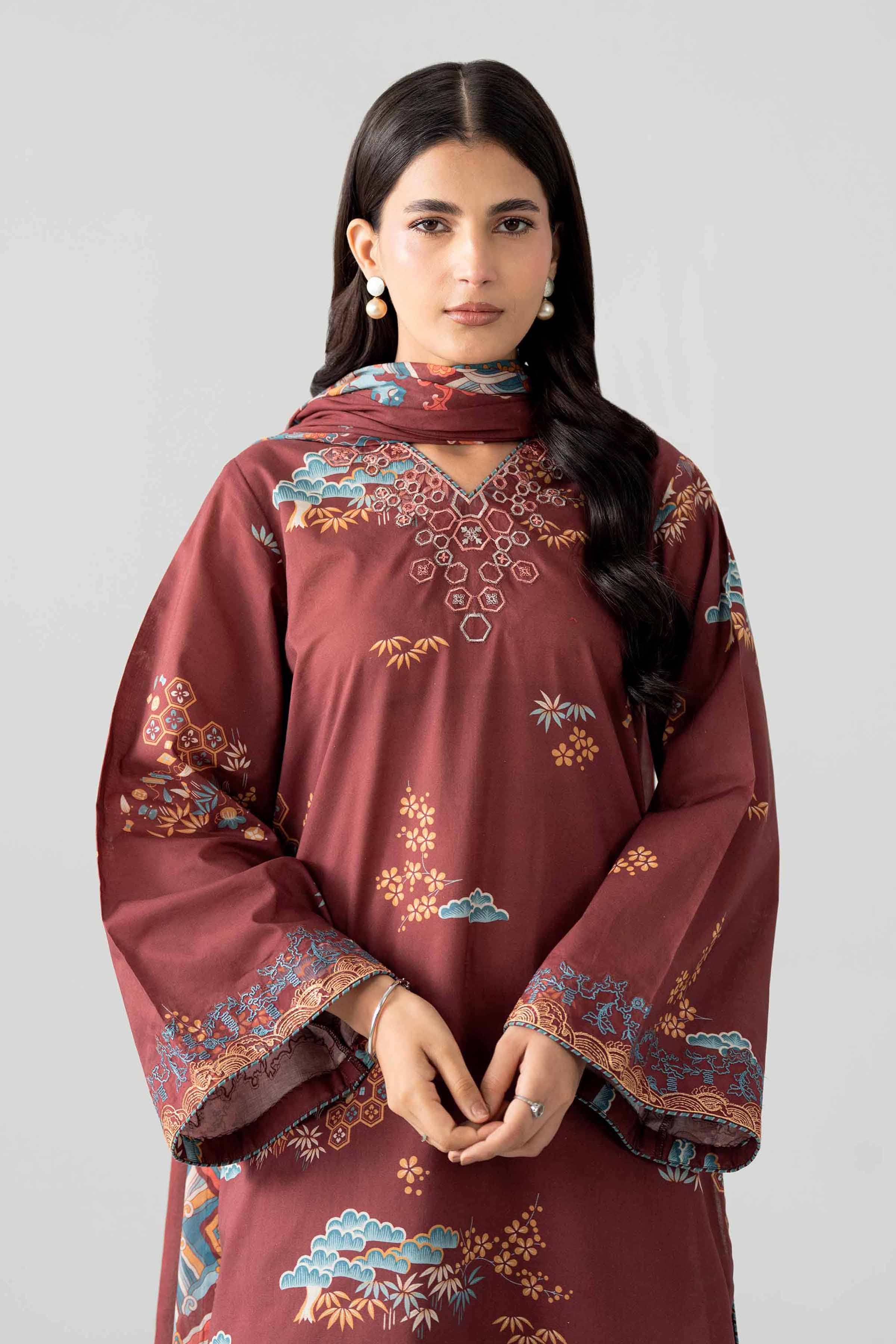 3 Piece - Printed Embroidered Suit - 42602023 for Women - Unstitched Collection | Nishat | Shop Online