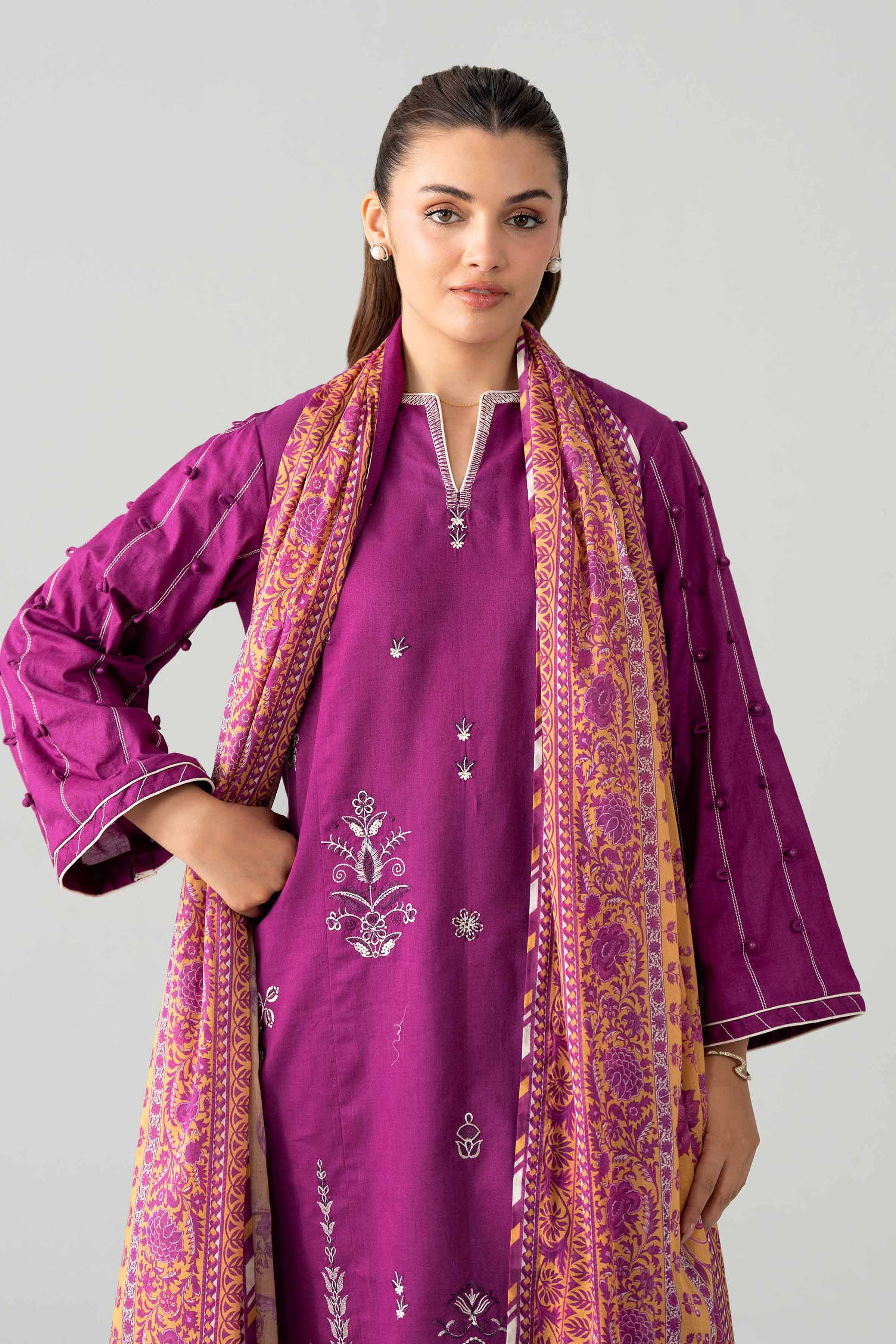 3 Piece - Digital Printed Embroidered Suit - 42602046 for Women - Unstitched Collection | Nishat | Shop Online