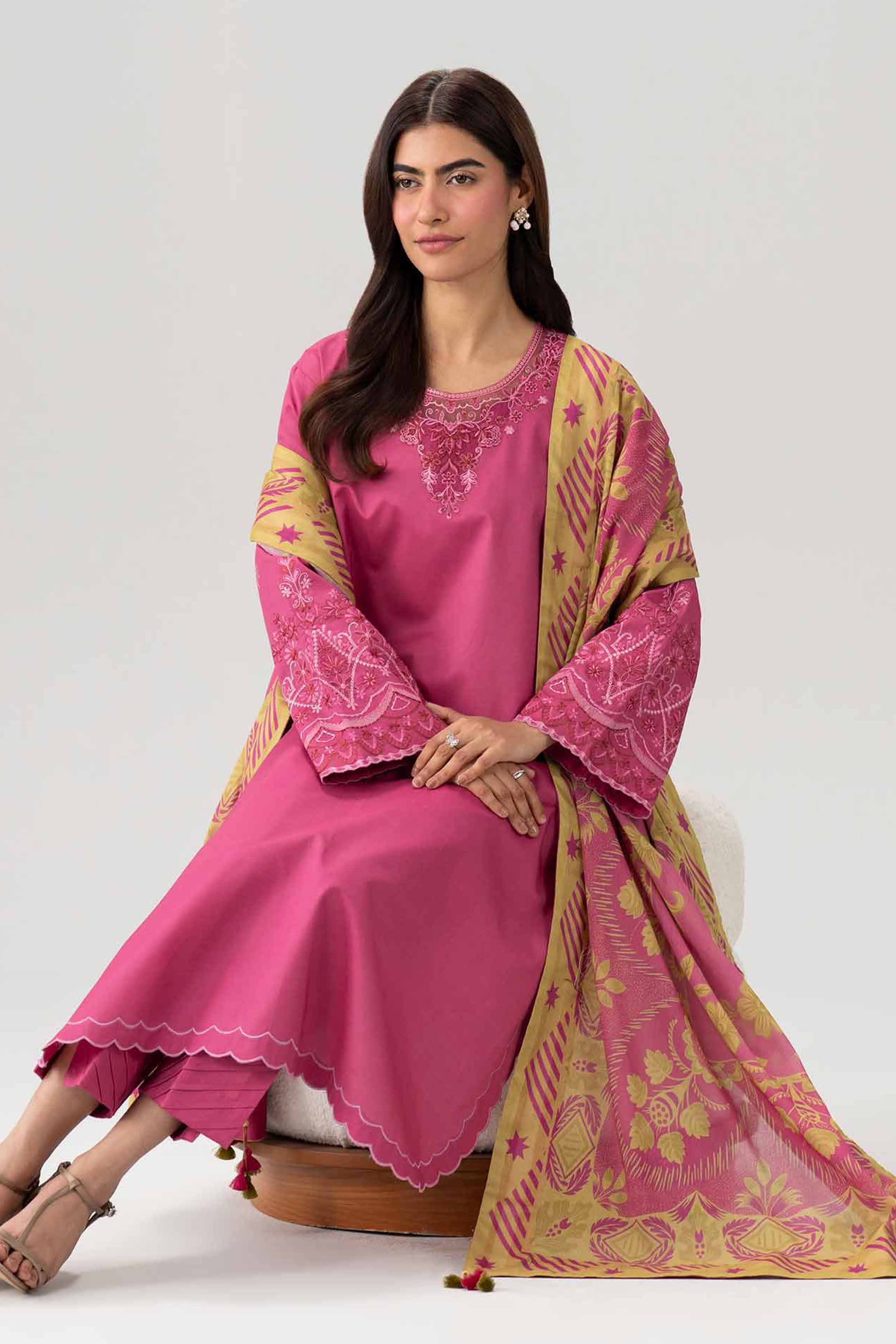 3 Piece - Embroidered Suit - 42602051 for Women - Unstitched Collection | Nishat | Shop Online