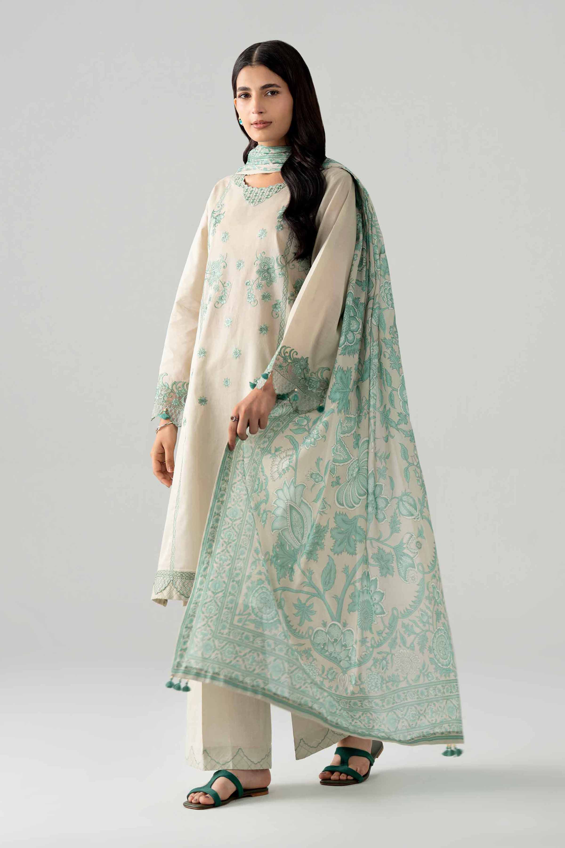 3 Piece - Digital Printed Embroidered Suit - 42602052 for Women - Unstitched Collection | Nishat | Shop Online
