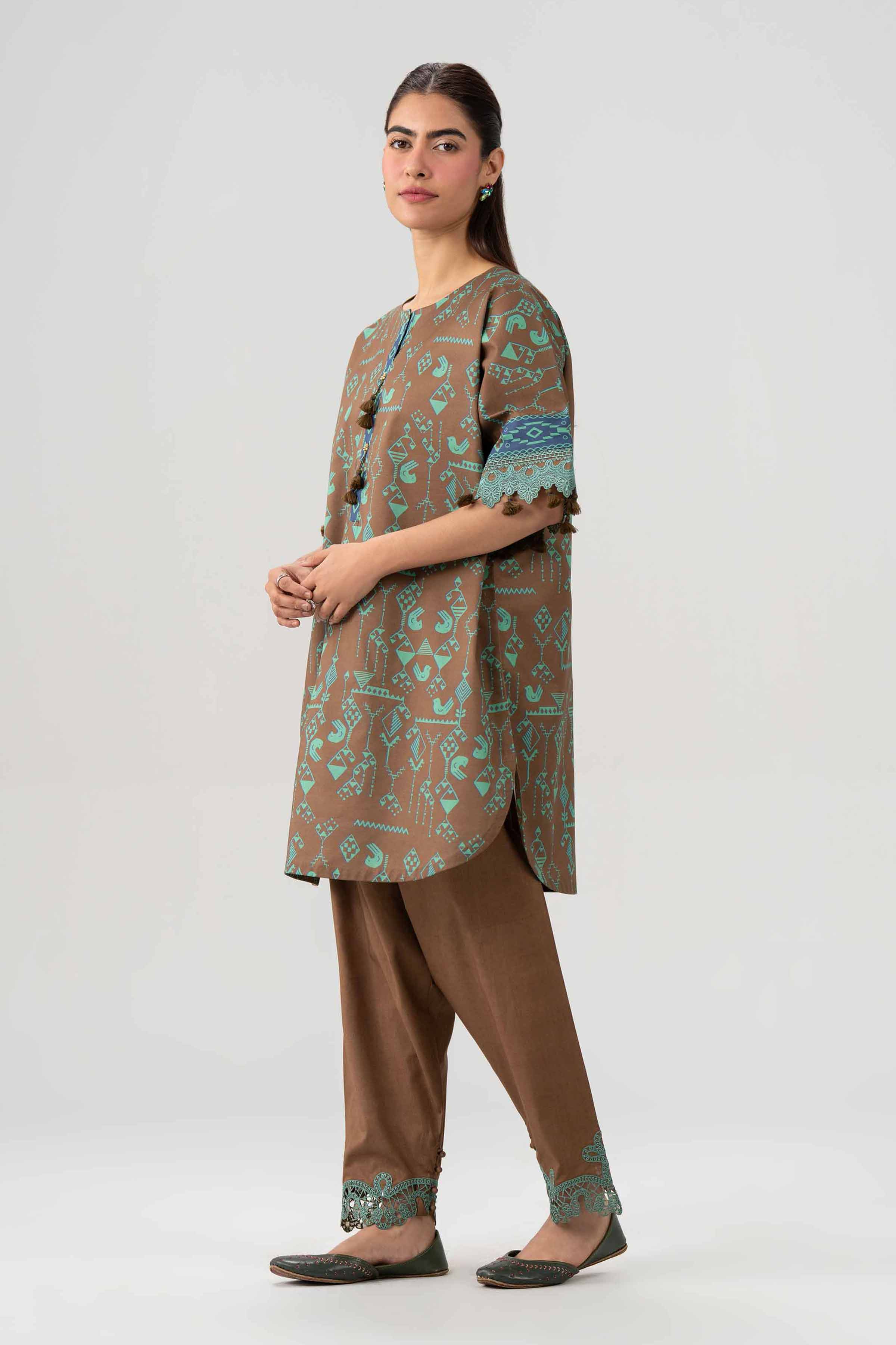 2 Piece - Printed Embroidered Suit - 42602055