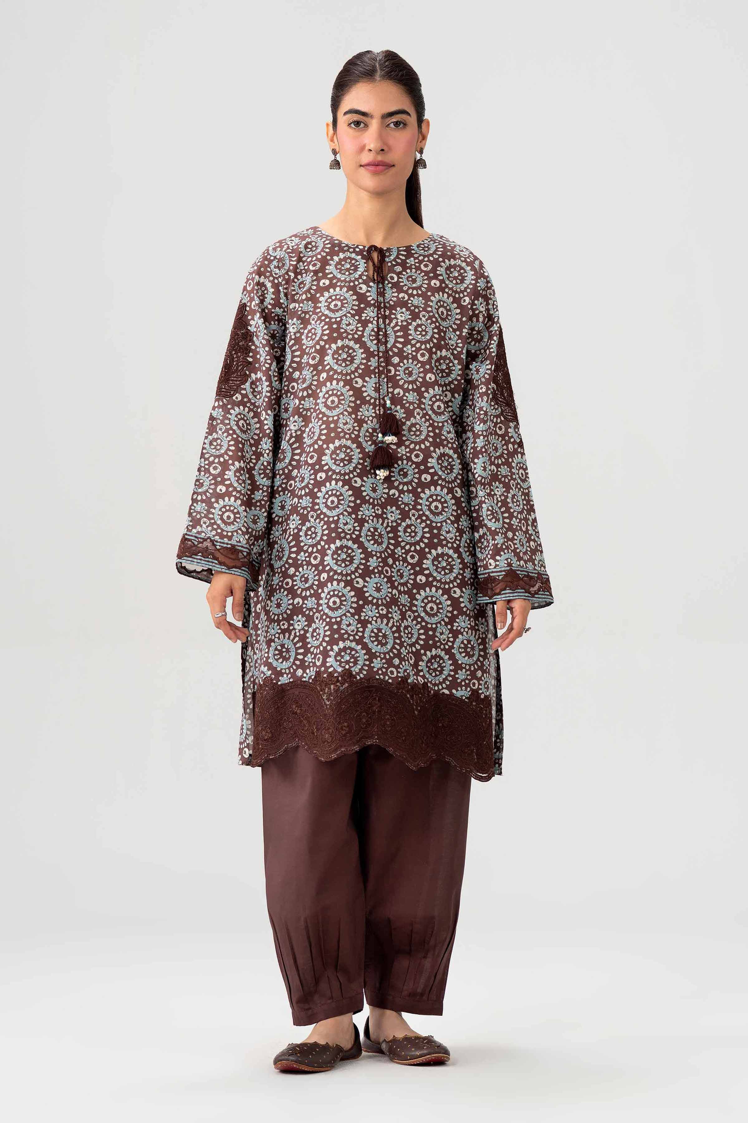 2 Piece - Printed Embroidered Suit - 42602062