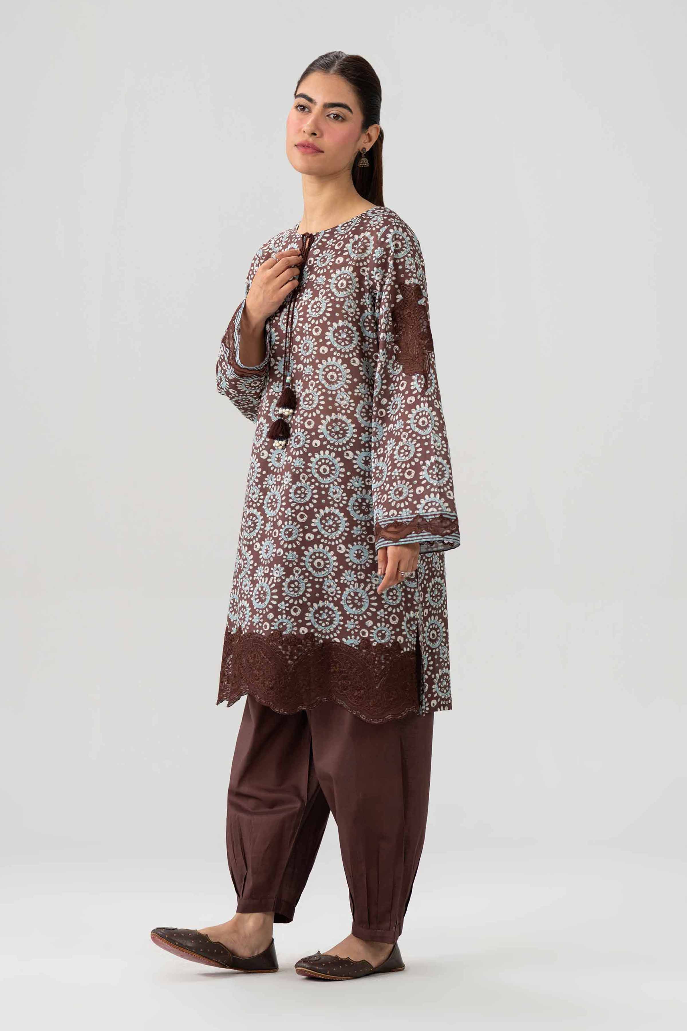 2 Piece - Printed Embroidered Suit - 42602062