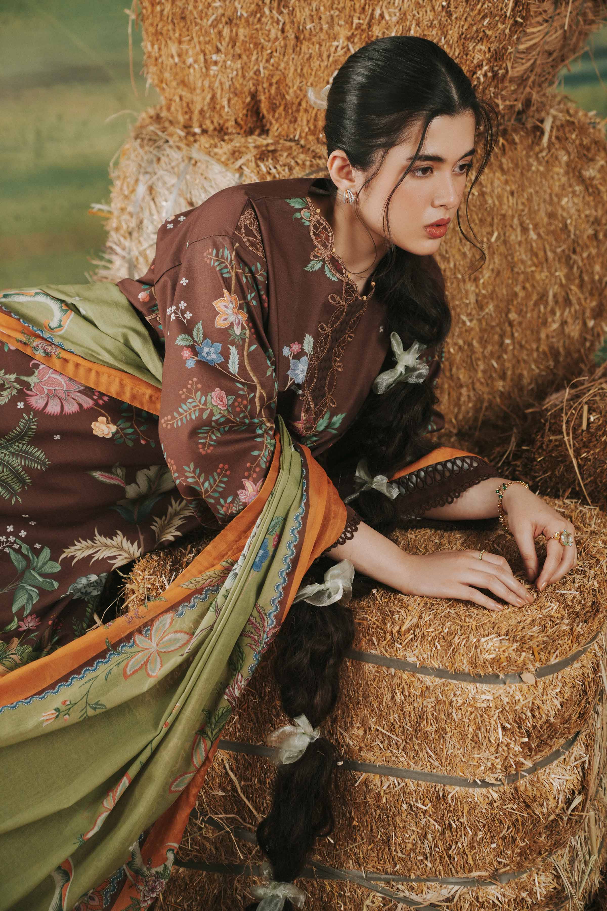 3 Piece - Digital Printed Embroidered Suit - 42602097