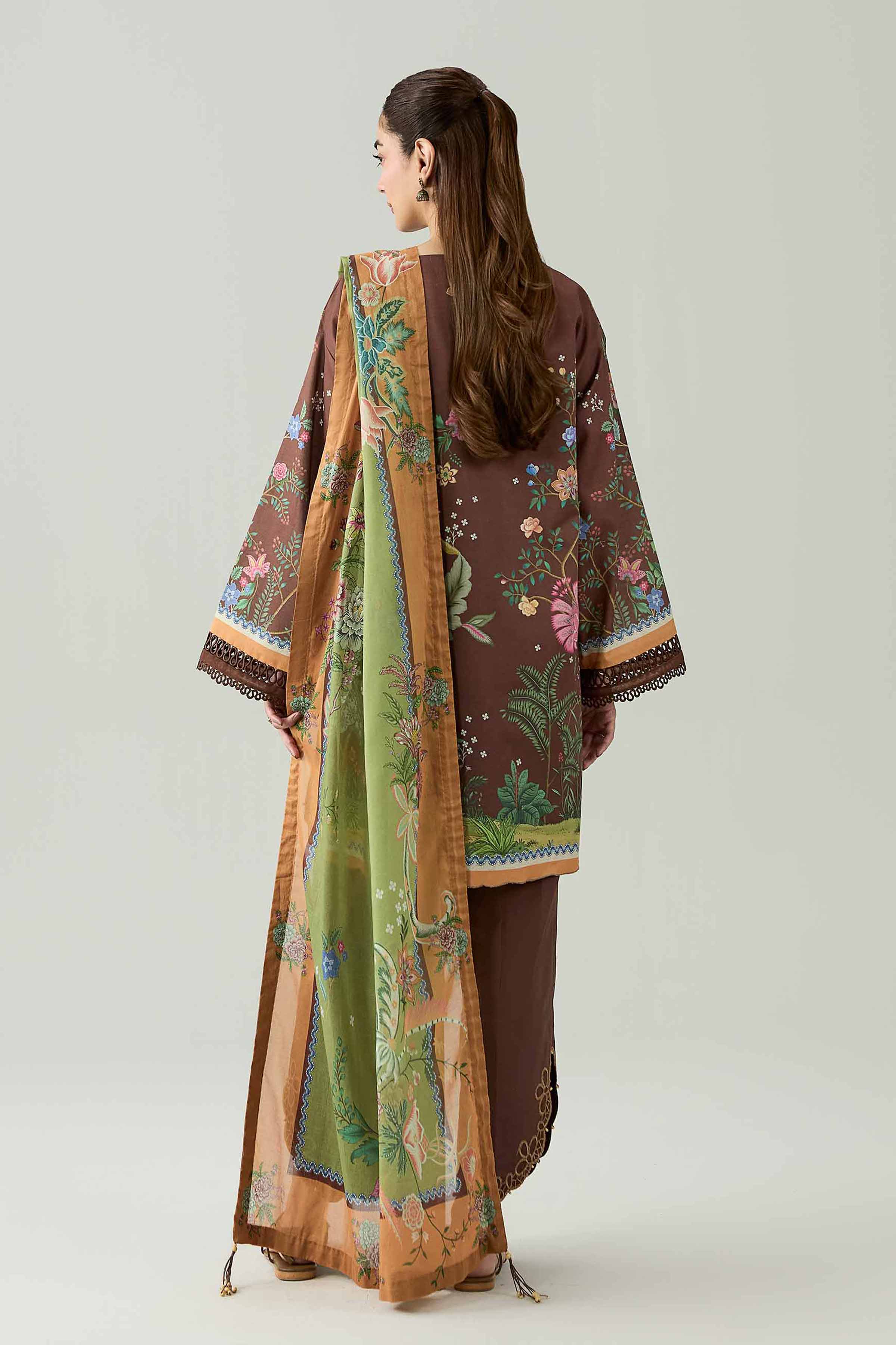 3 Piece - Digital Printed Embroidered Suit - 42602097