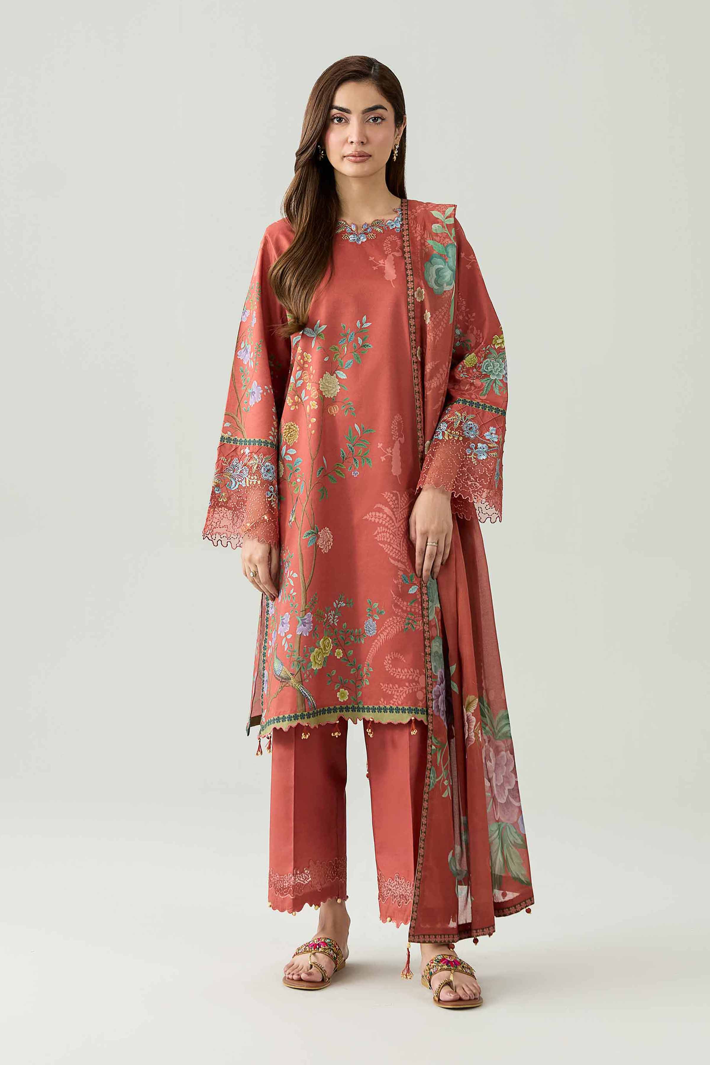 3 Piece - Digital Printed Embroidered Suit - 42602100