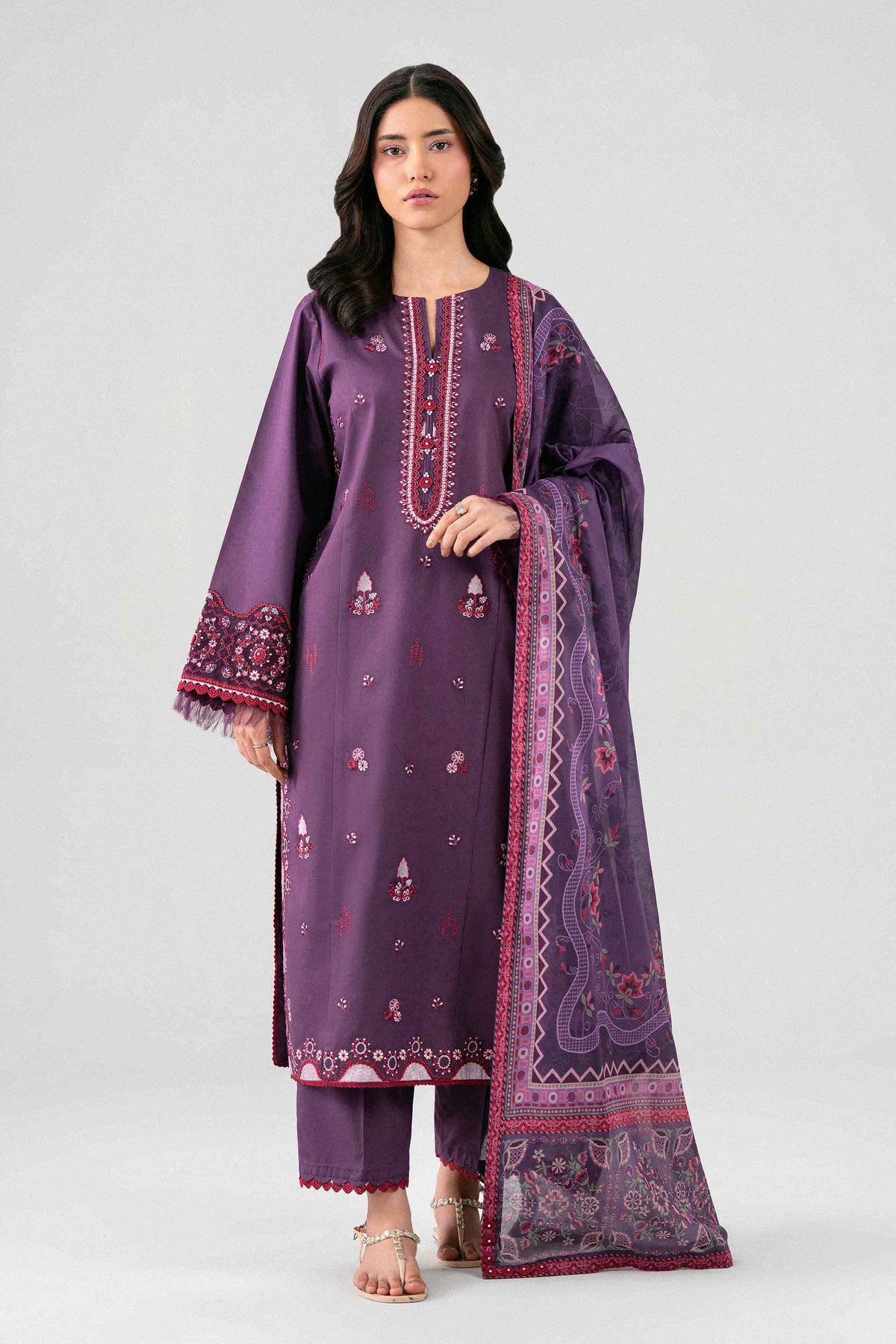 3 Piece - Digital Printed Embroidered Suit - 42602136 for Women - Unstitched Collection | Nishat | Shop Online