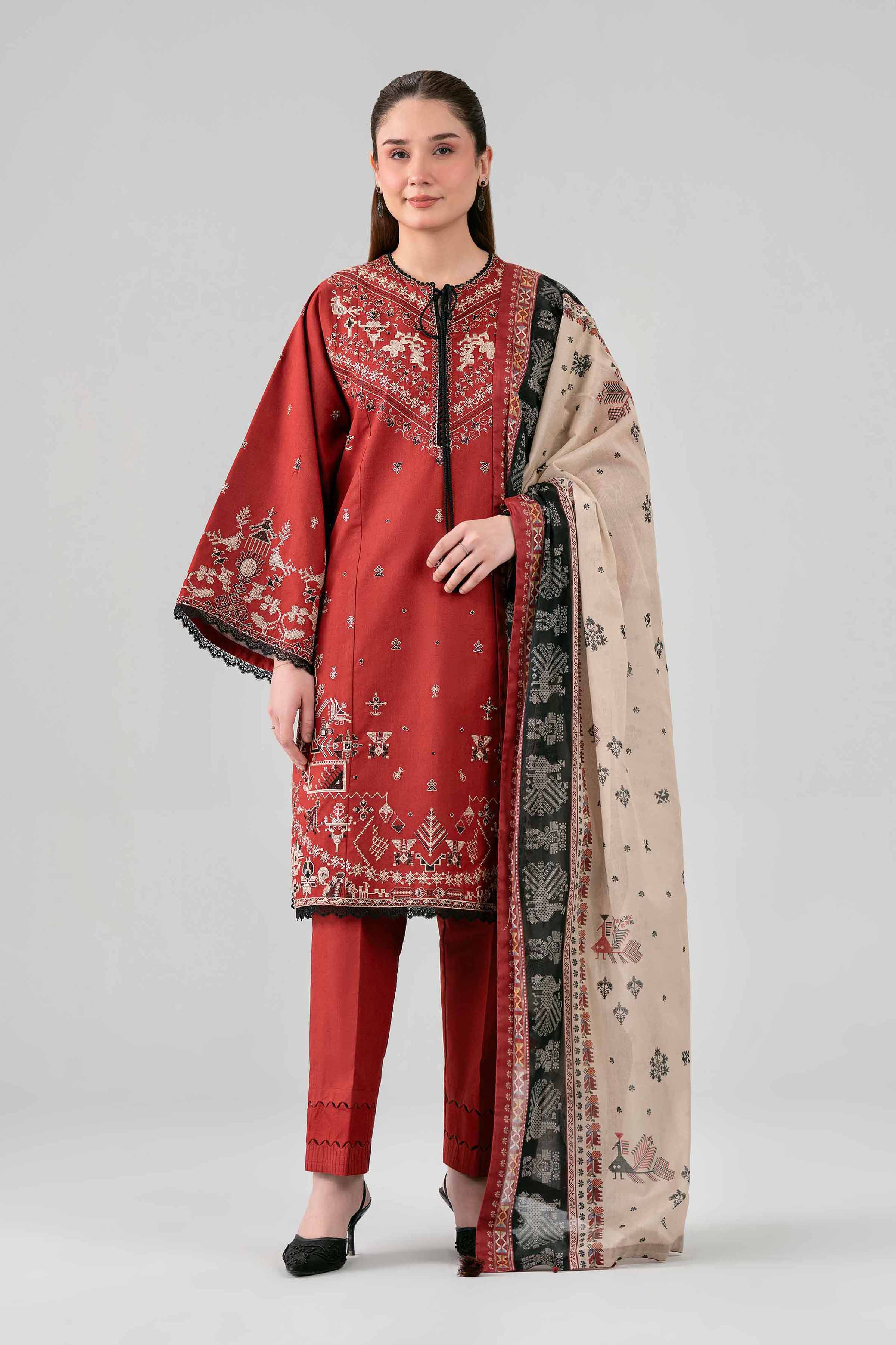 3 Piece - Printed Embroidered Suit - 42602146 for Women - Unstitched Collection | Nishat | Shop Online