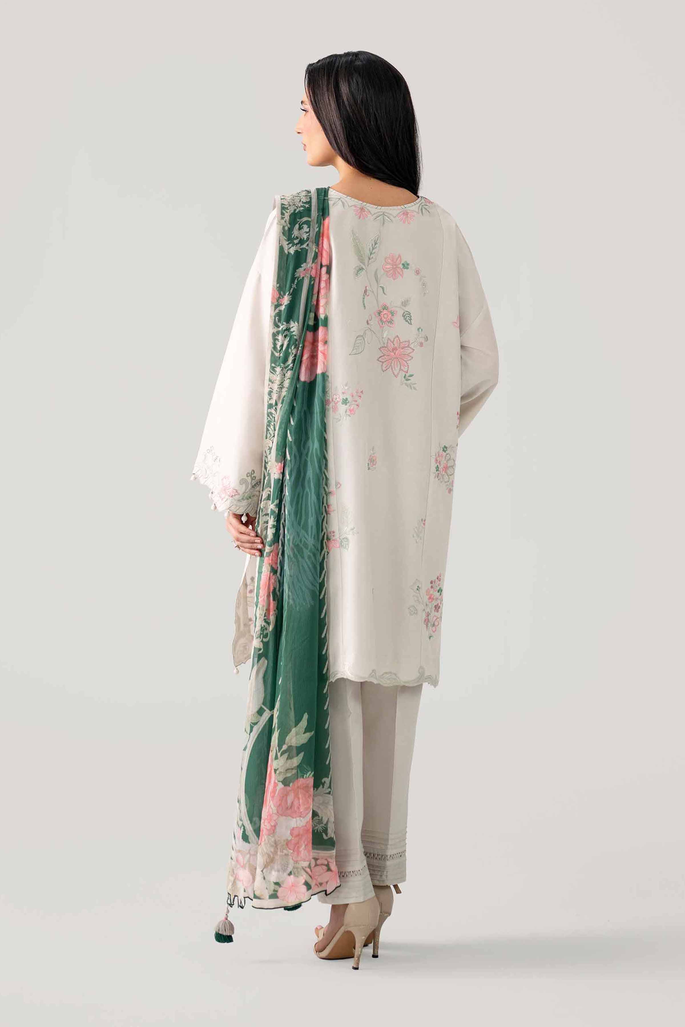 3 Piece - Digital Printed Embroidered Suit - 42602154