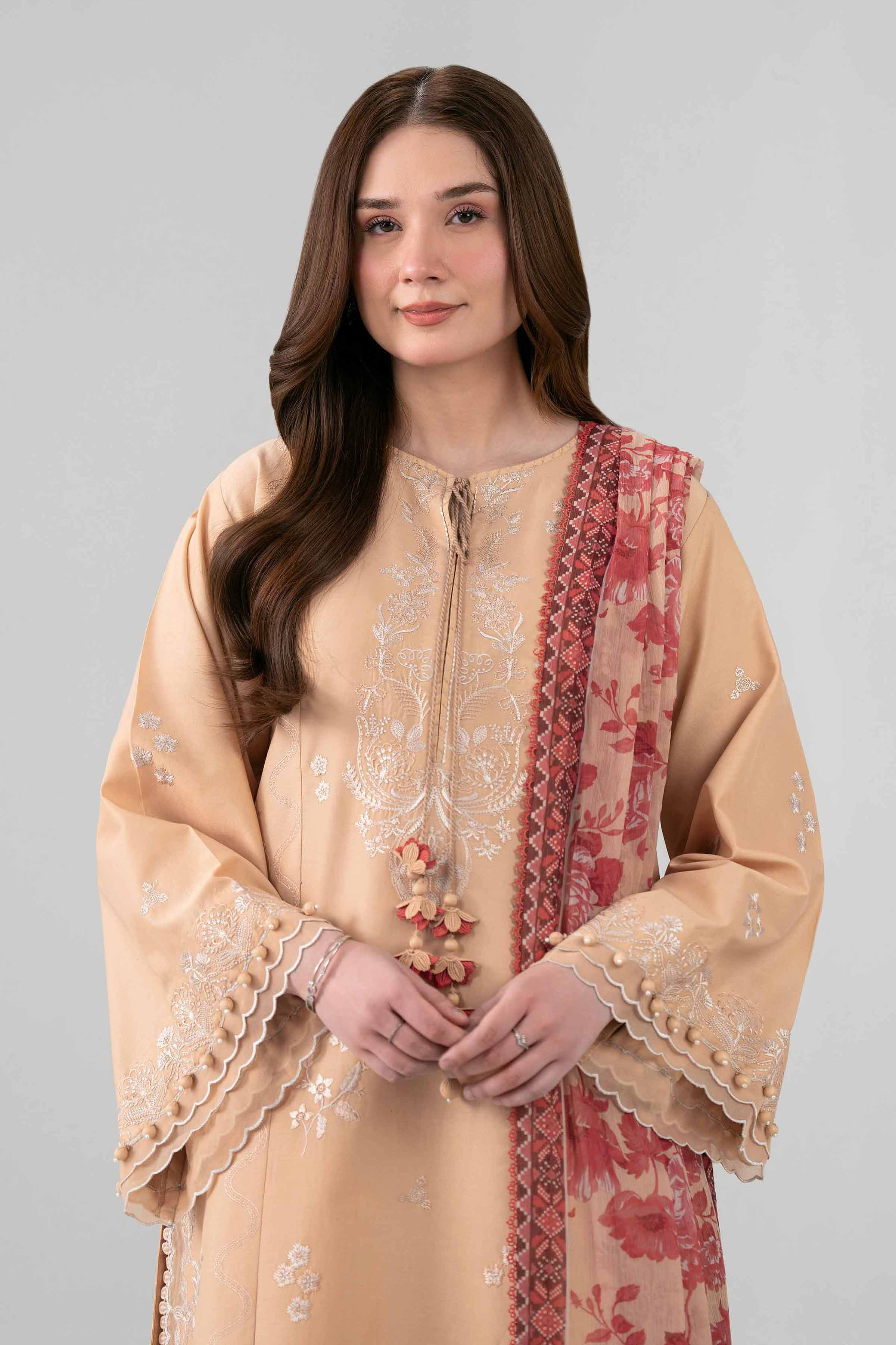 3 Piece - Digital Printed Embroidered Suit - 42602159