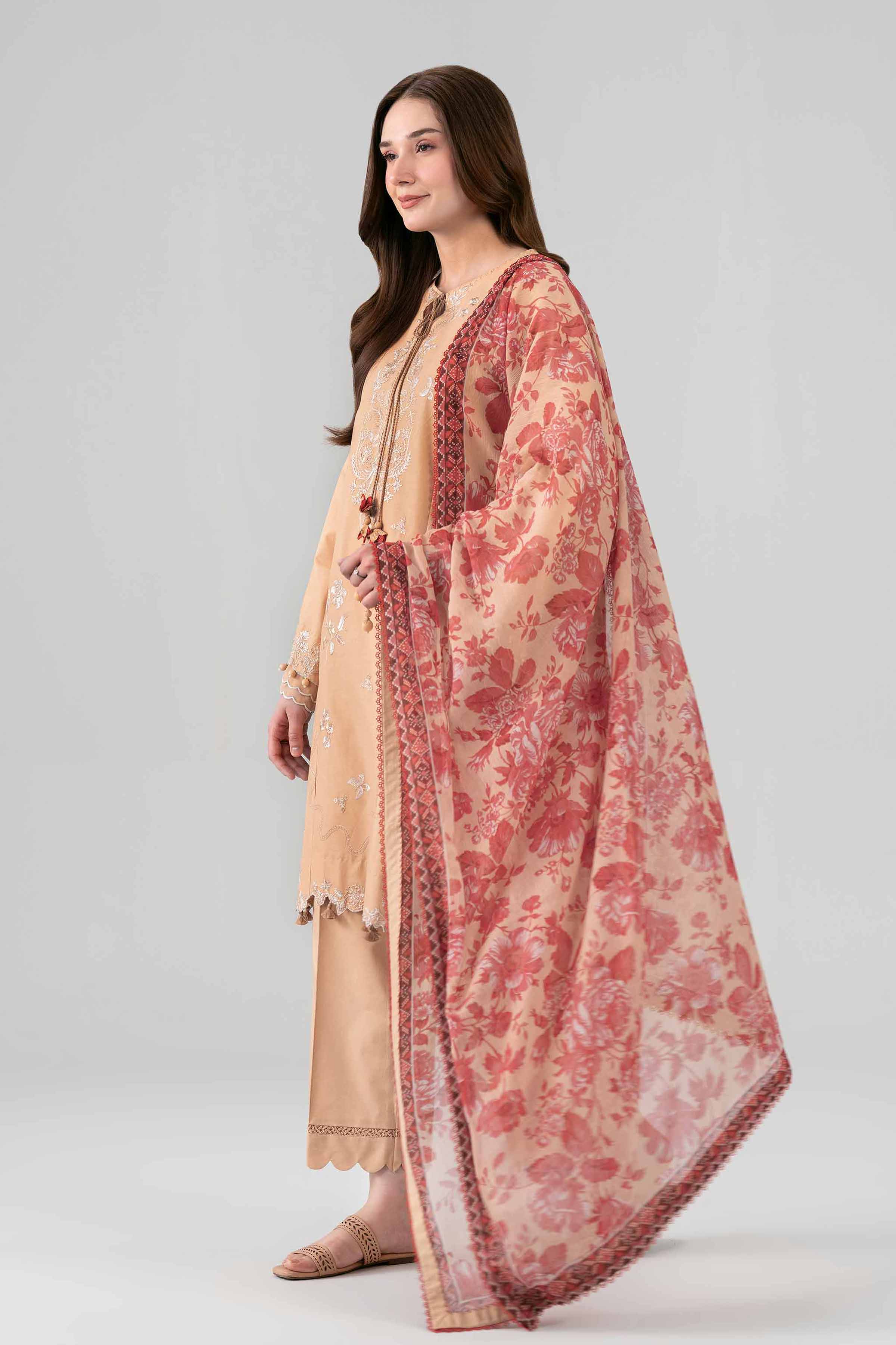 3 Piece - Digital Printed Embroidered Suit - 42602159