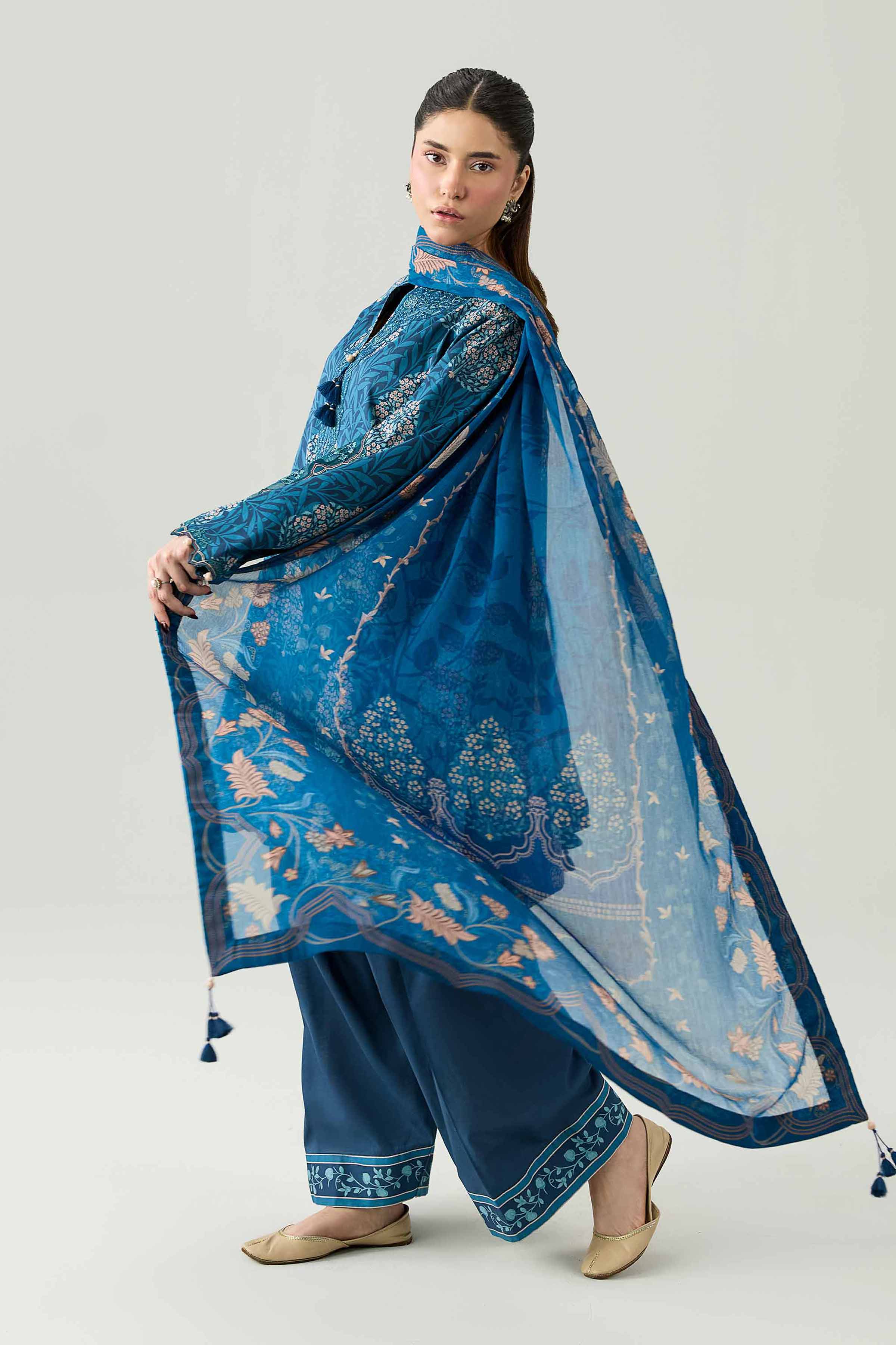 3 Piece - Digital Printed Embroidered Suit - 42602166