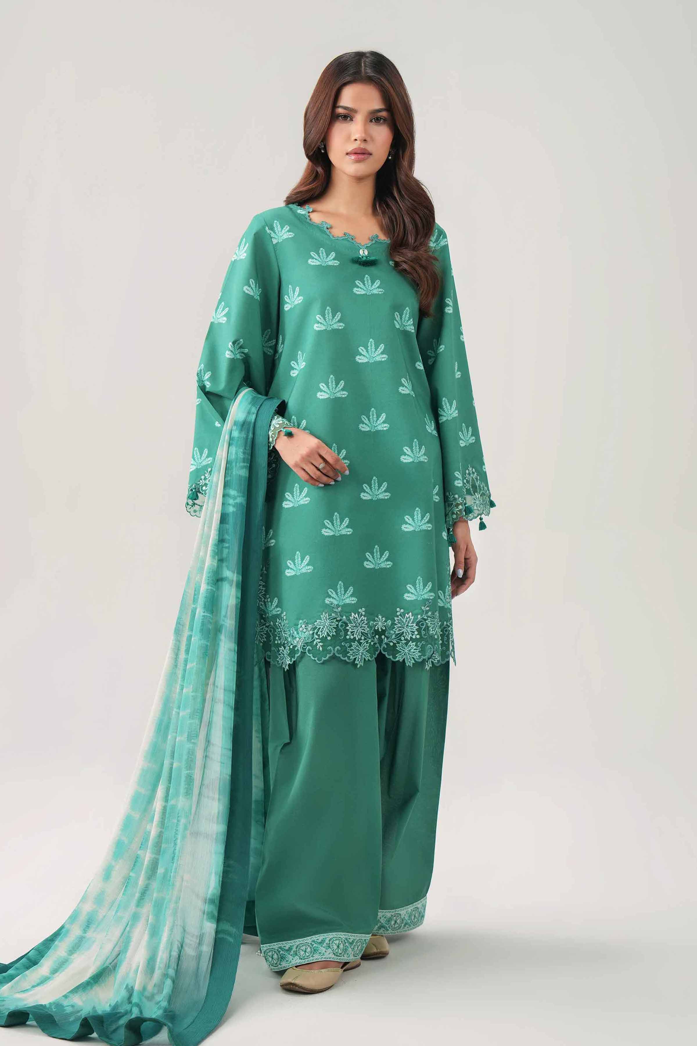 3 Piece - Digital Printed Embroidered Suit - 42602171