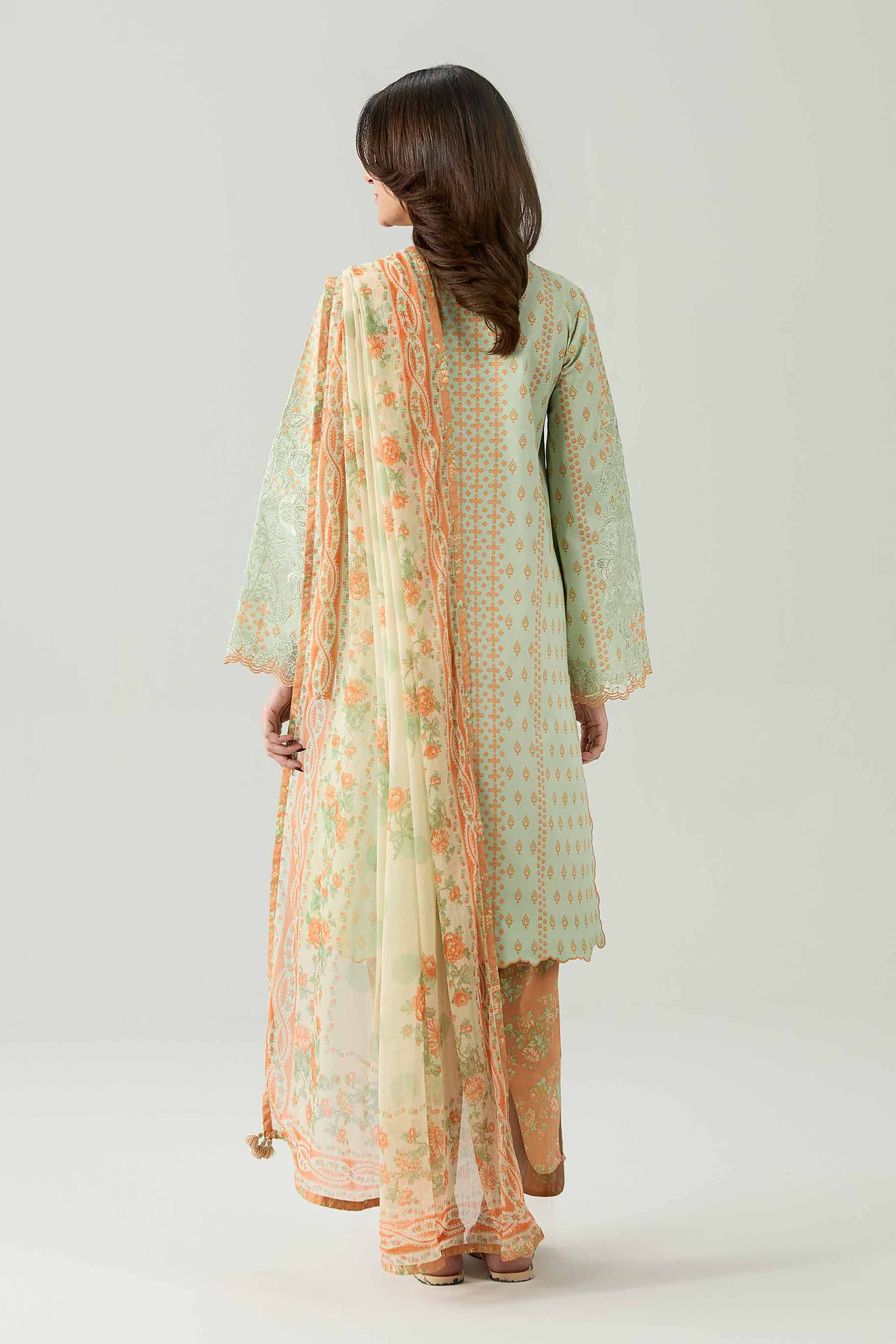 3 Piece - Digital Printed Embroidered Suit - 42602174