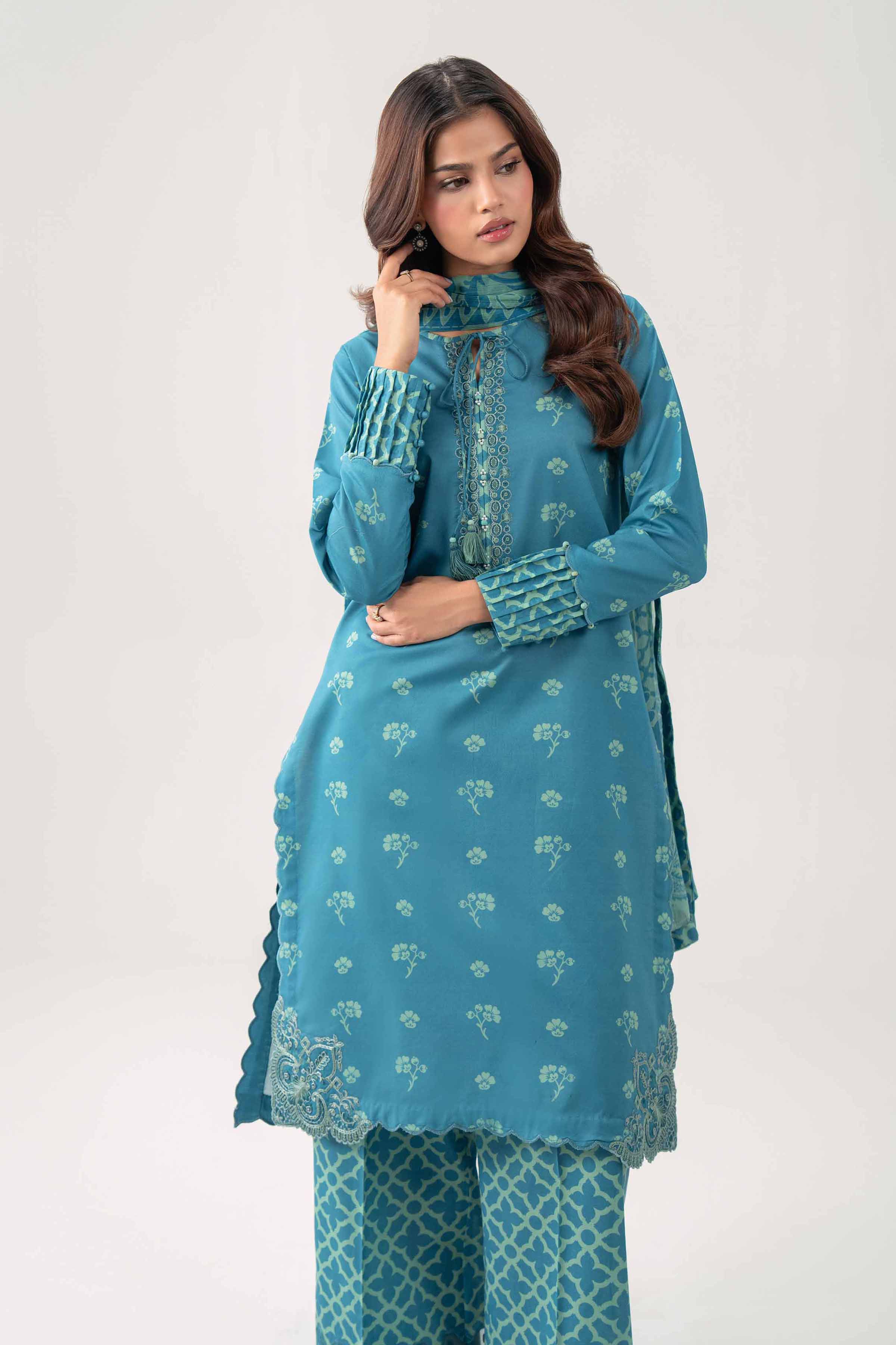 3 Piece - Digital Printed Embroidered Suit - 42602183