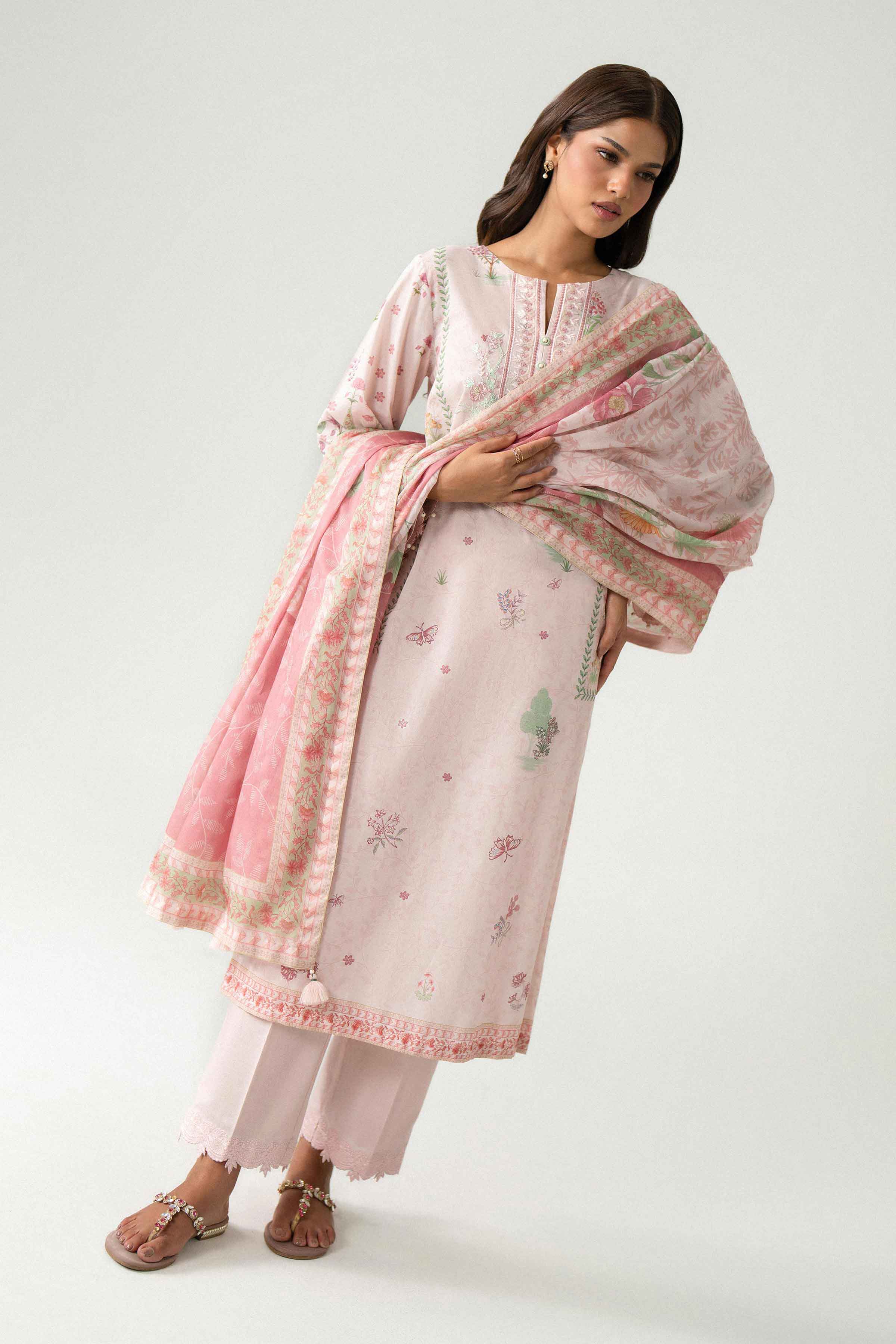 3 Piece - Digital Printed Embroidered Suit - 42602225 for Women - Unstitched Collection | Nishat | Shop Online
