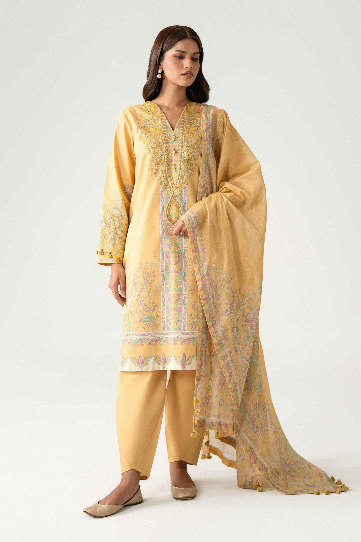 3 Piece - Digital Printed Embroidered Suit - 42602226 for Women - Unstitched Collection | Nishat | Shop Online