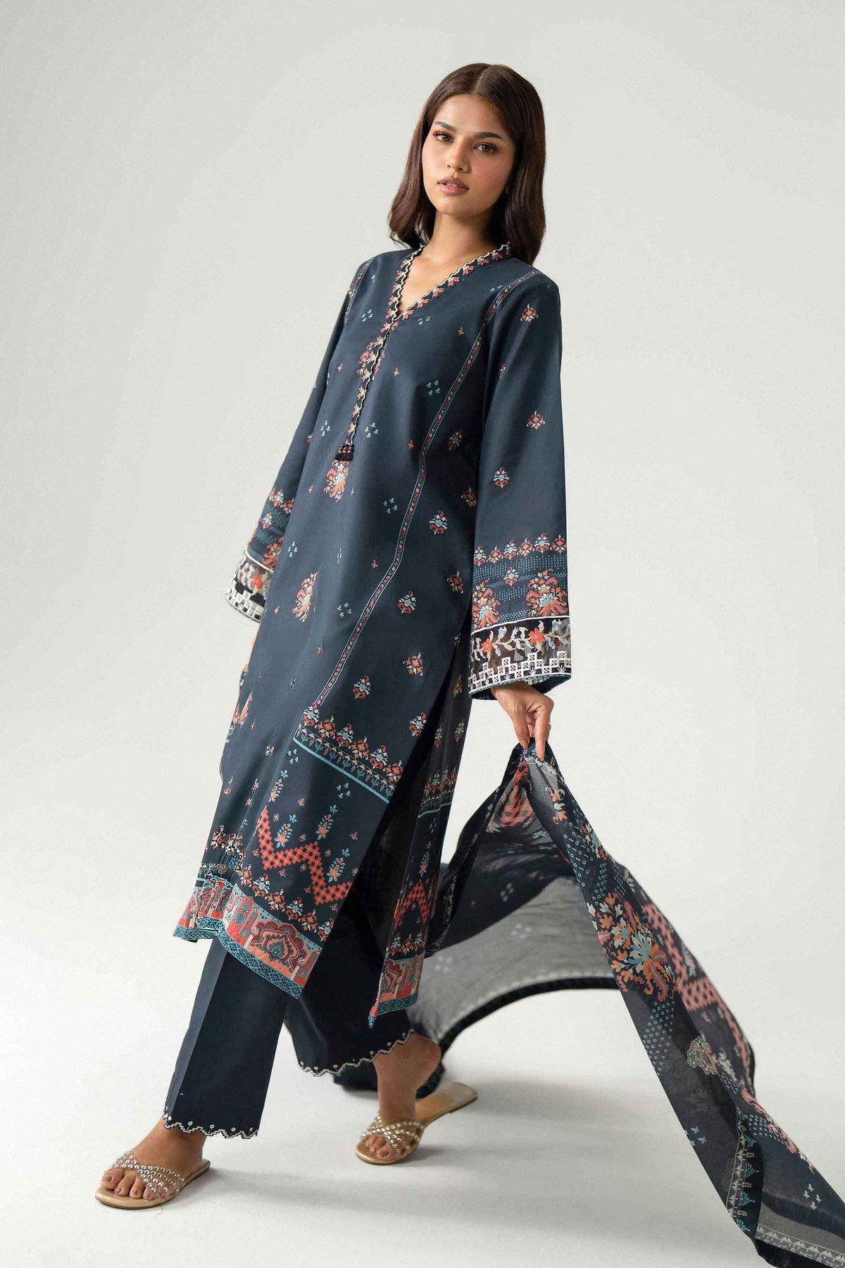 3 Piece - Digital Printed Embroidered Suit - 42602228 for Women - Unstitched Collection | Nishat | Shop Online