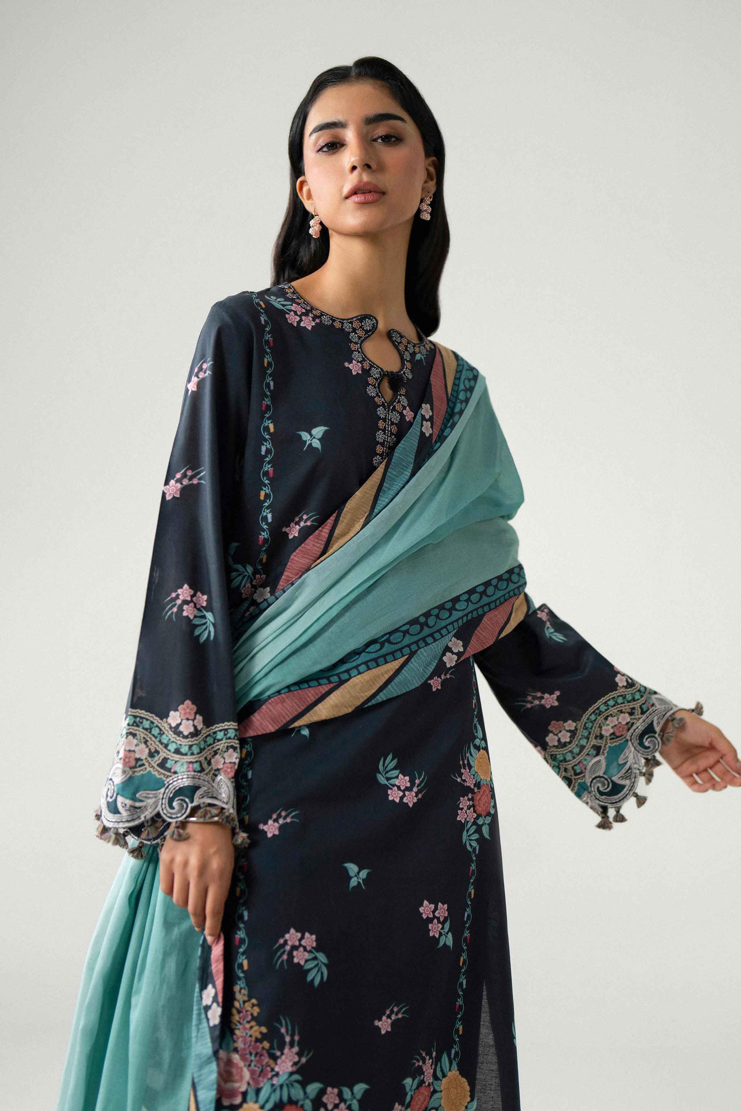 3 Piece - Digital Printed Embroidered Suit - 42602231 for Women - Unstitched Collection | Nishat | Shop Online