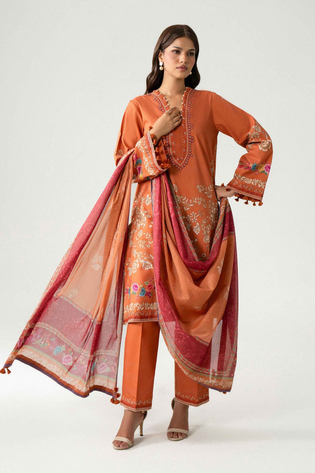 3 Piece - Digital Printed Embroidered Suit - 42602232 for Women - Unstitched Collection | Nishat | Shop Online