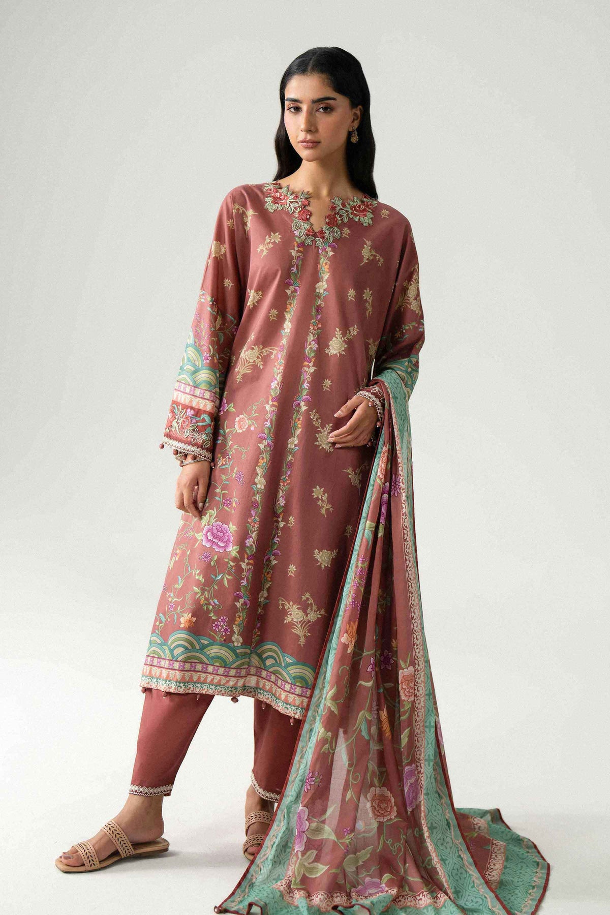 3 Piece - Digital Printed Embroidered Suit - 42602233 for Women - Unstitched Collection | Nishat | Shop Online