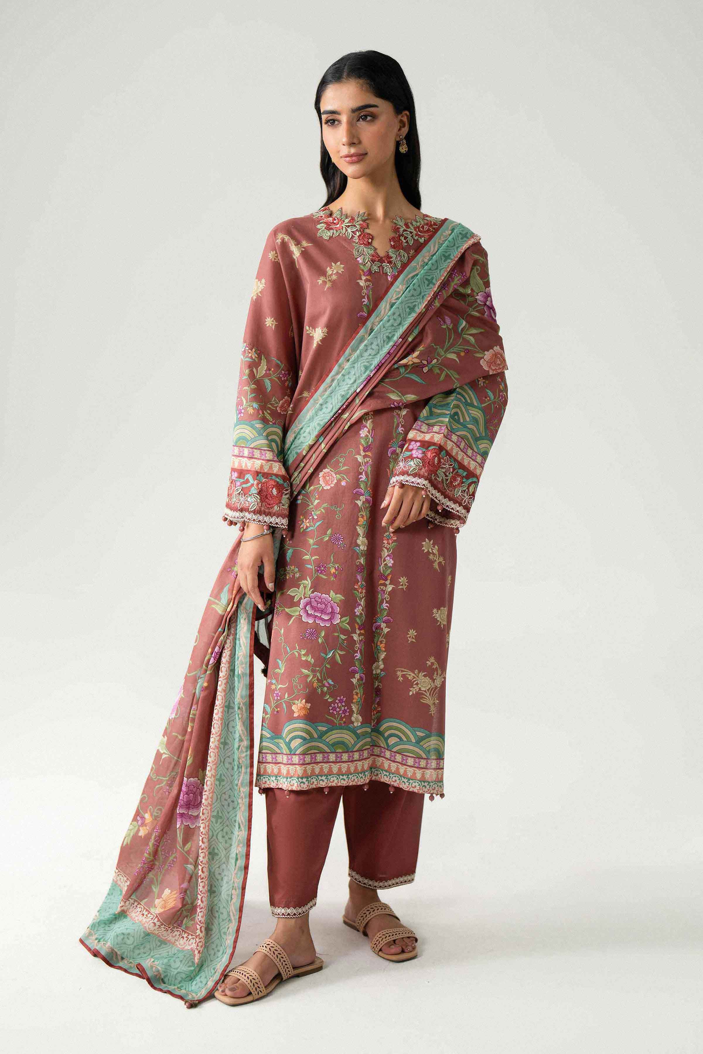 3 Piece - Digital Printed Embroidered Suit - 42602233 for Women - Unstitched Collection | Nishat | Shop Online