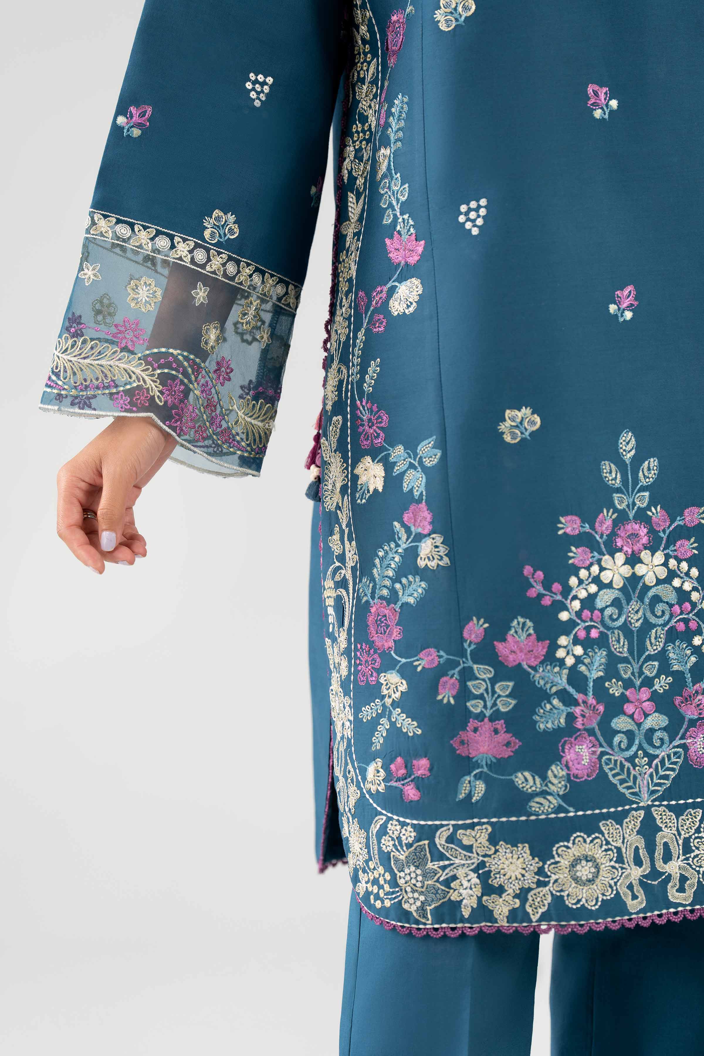 3 Piece - Printed Embroidered Suit - 42602244