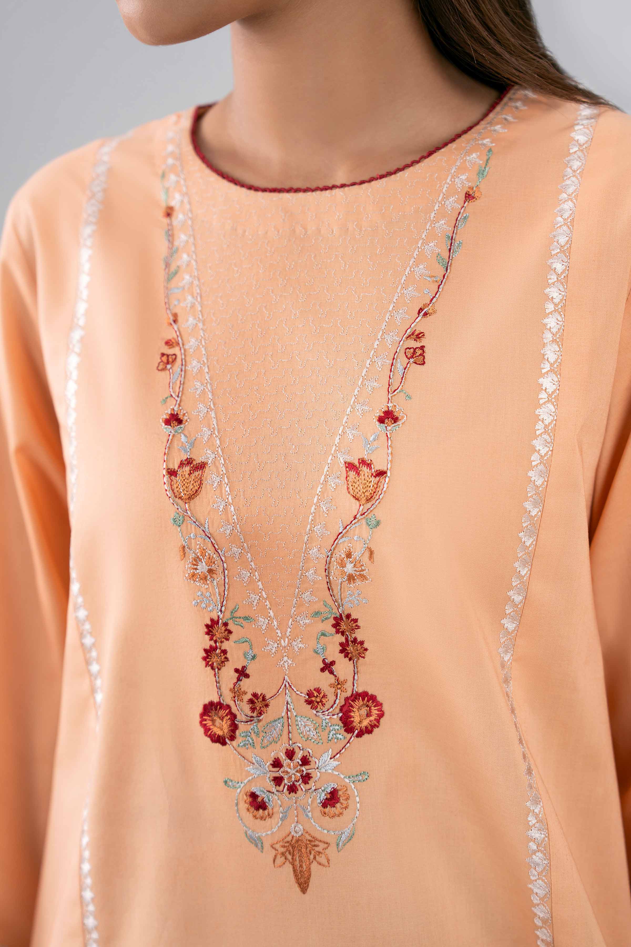 3 Piece - Printed Embroidered Suit - 42602248