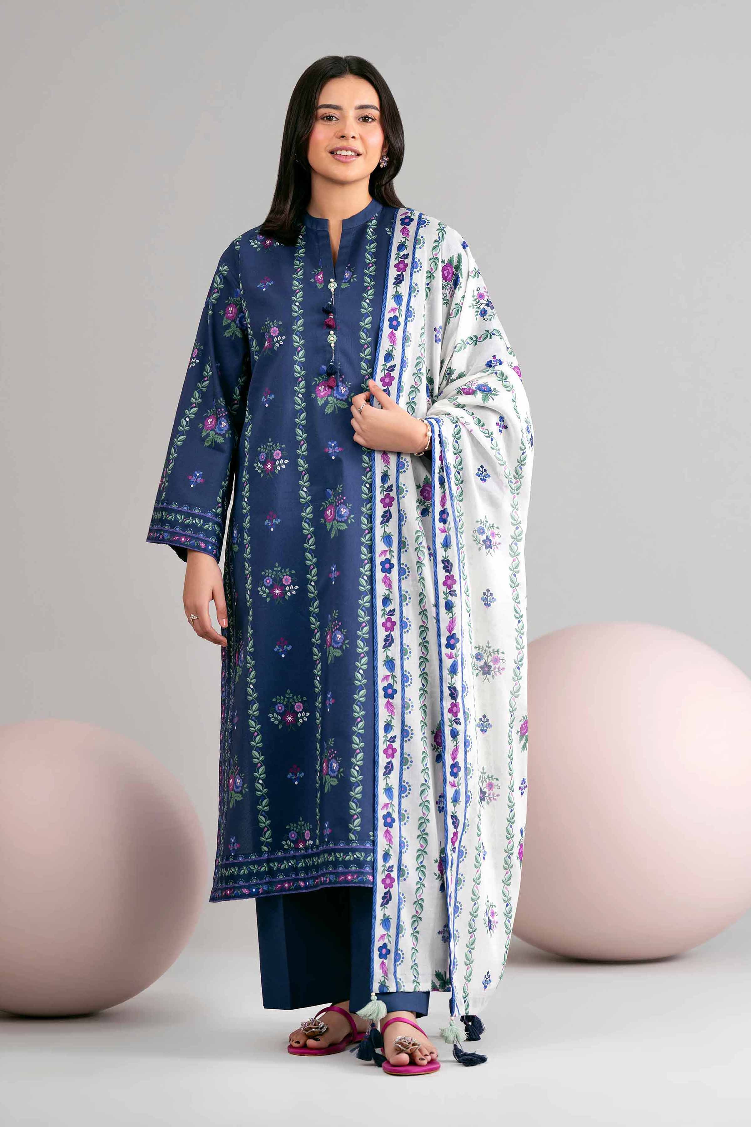 3 Piece - Printed Loose Fabric - 42602445 for Women - Freedom To Buy Collection | Nishat | Shop Online