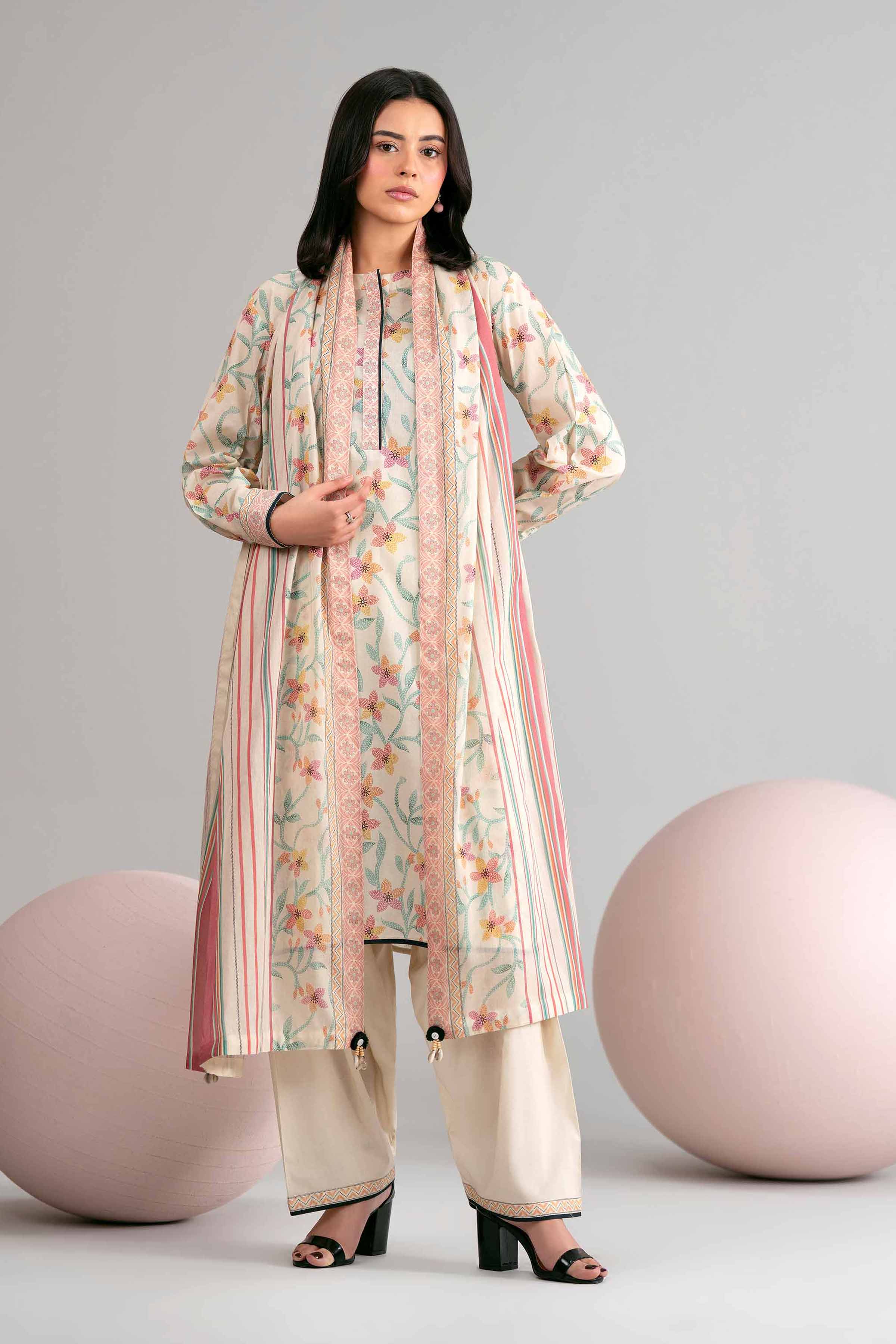 3 Piece - Printed Loose Fabric - 42602449 for Women - Freedom To Buy Collection | Nishat | Shop Online