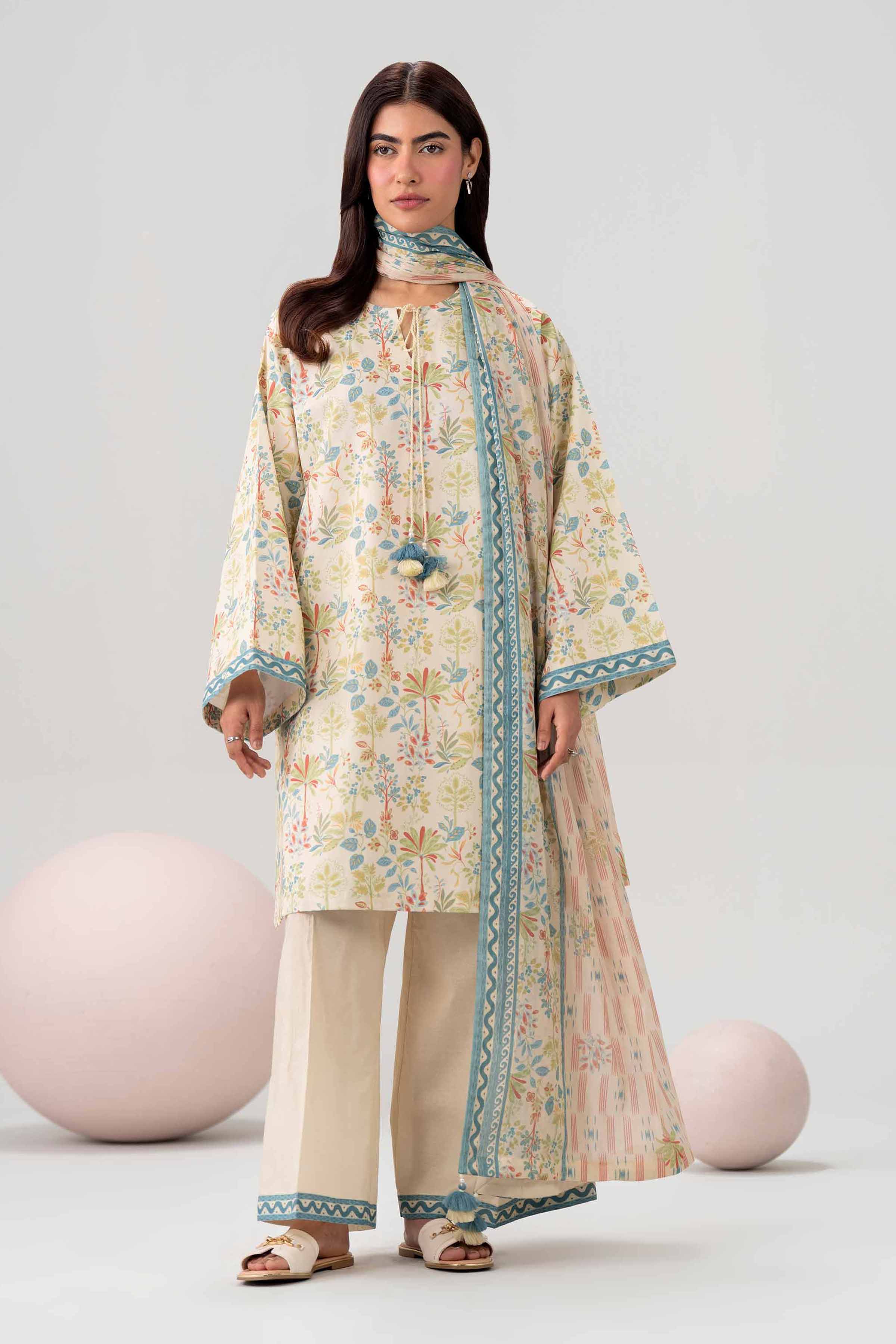 3 Piece - Printed Loose Fabric - 42602569 for Women - Freedom To Buy Collection | Nishat | Shop Online