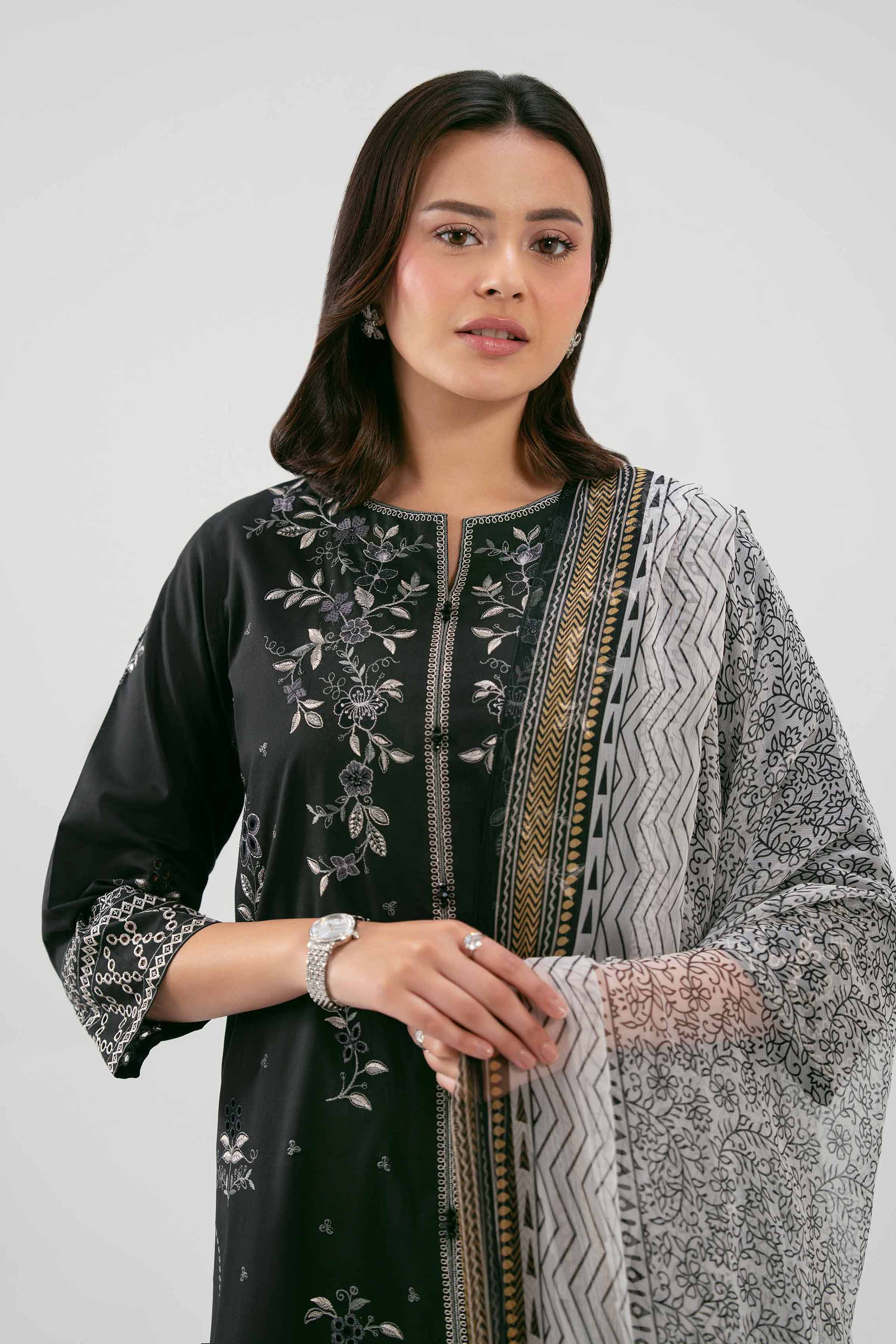 3 Piece - Digital Printed Embroidered Suit - 42619517