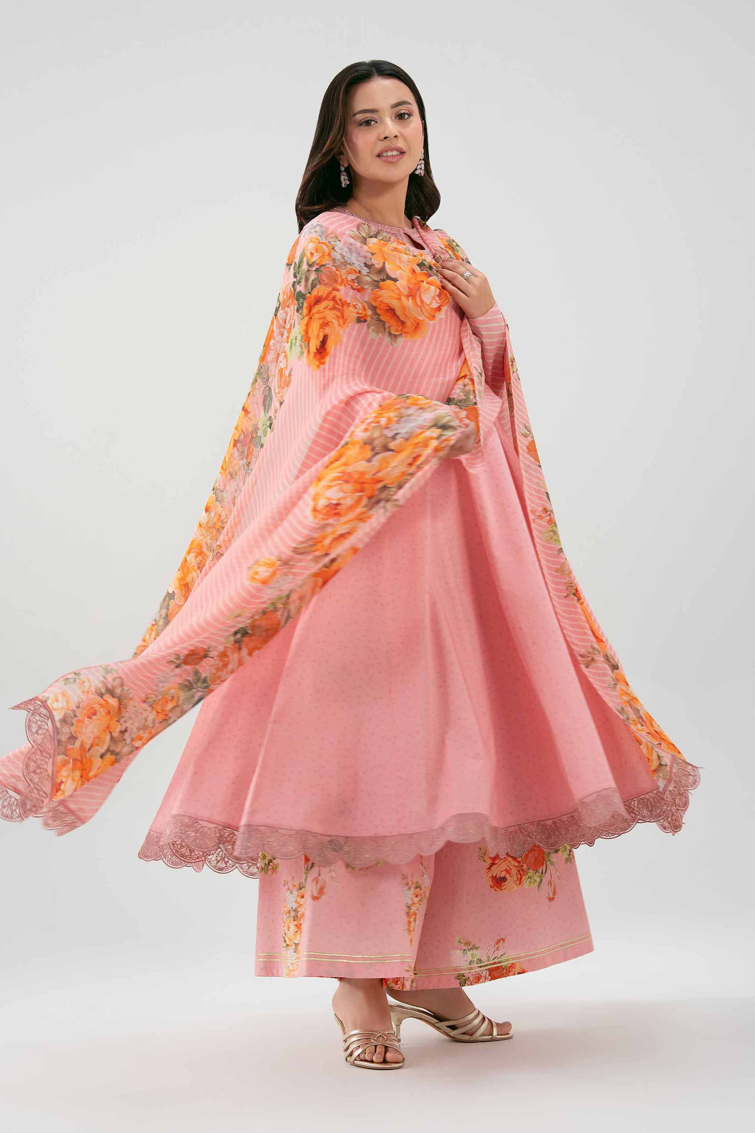 3 Piece - Digital Printed Embroidered Suit - 42619518