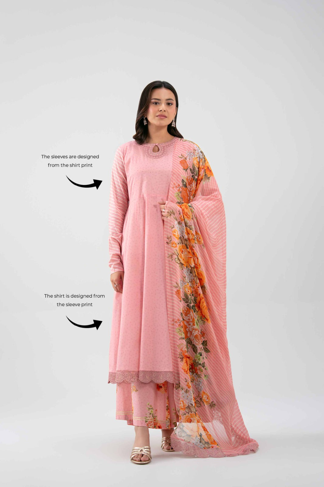 3 Piece - Digital Printed Embroidered Suit - 42619518