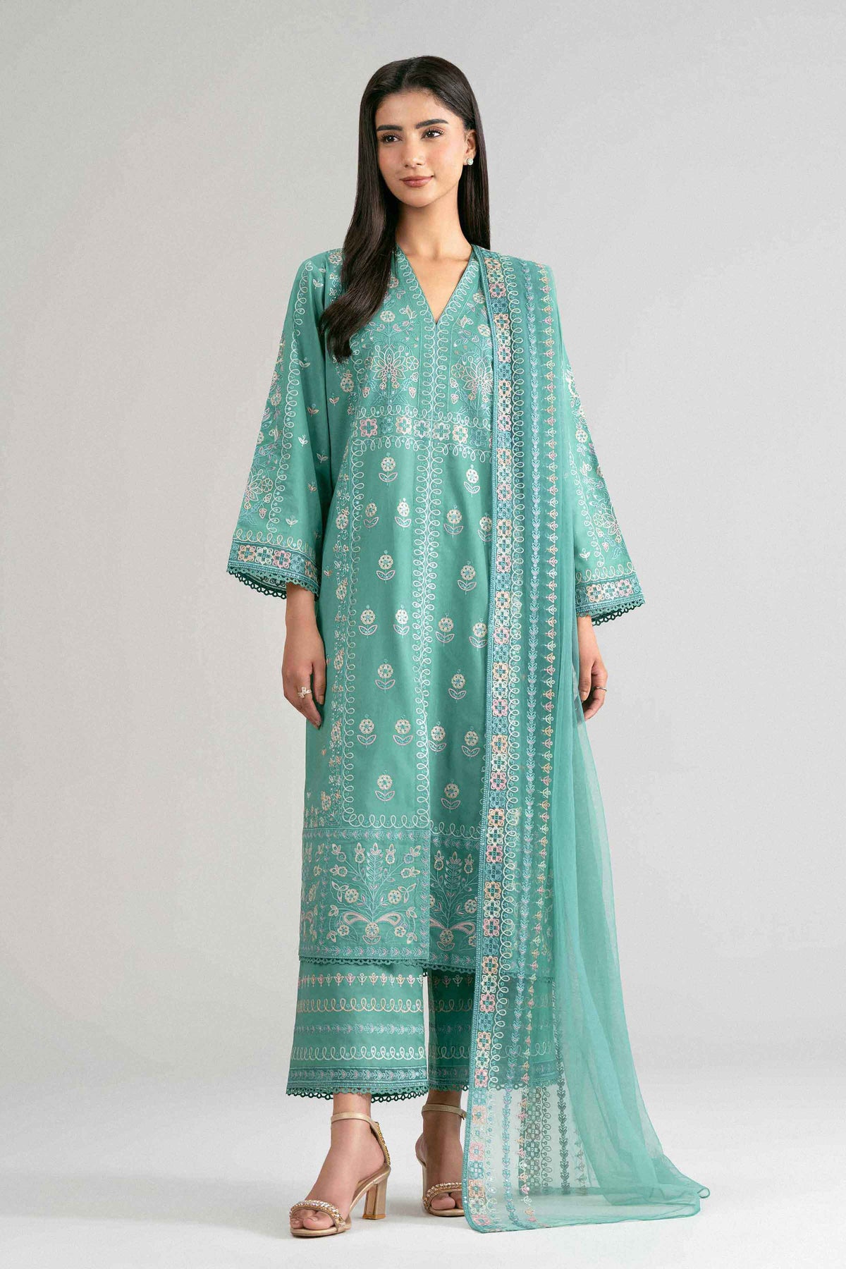 3 Piece - Embroidered Suit - 42619533