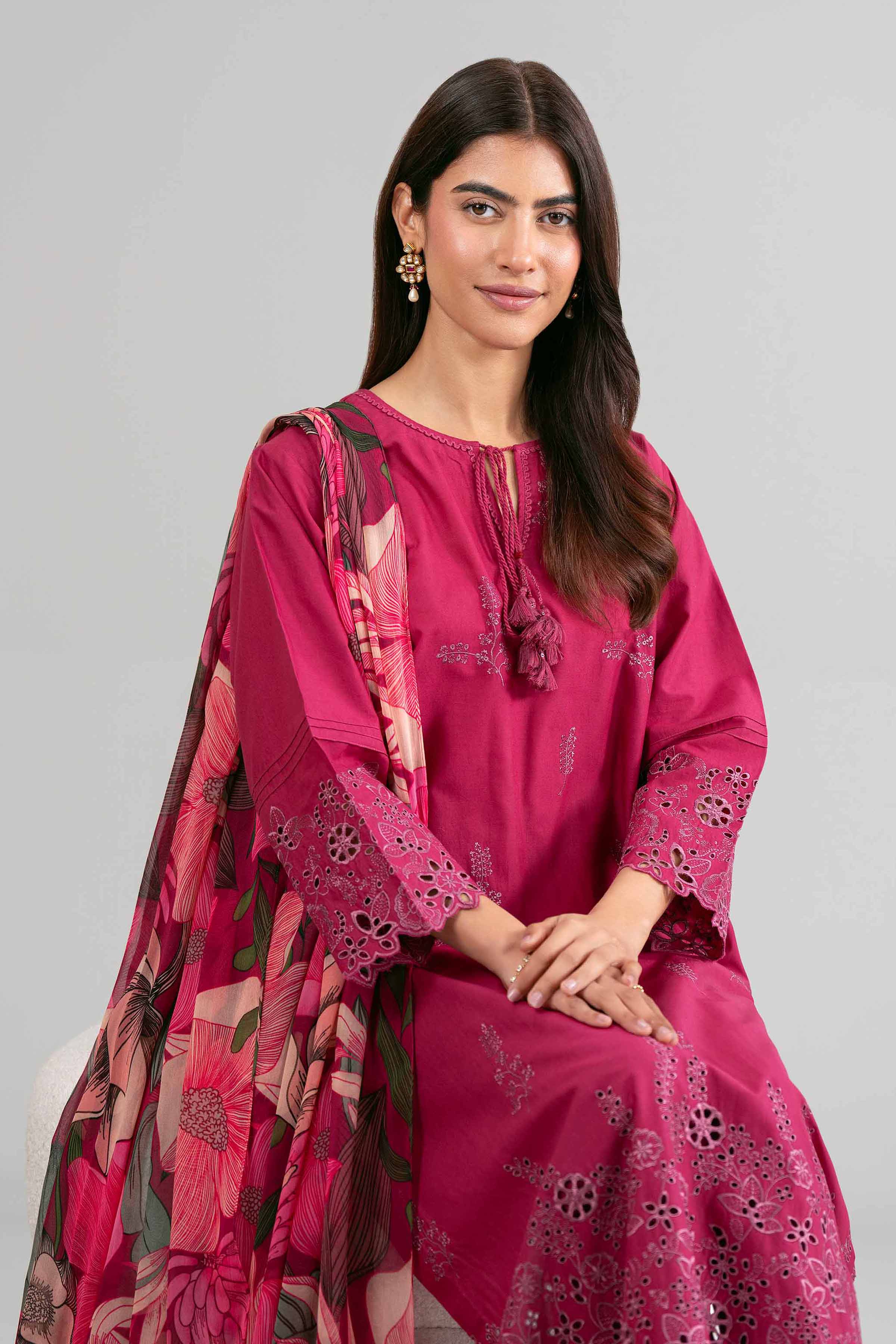 3 Piece - Printed Embroidered Suit - 42619956 for Women - Ready to Stitch Collection | Nishat | Shop Online