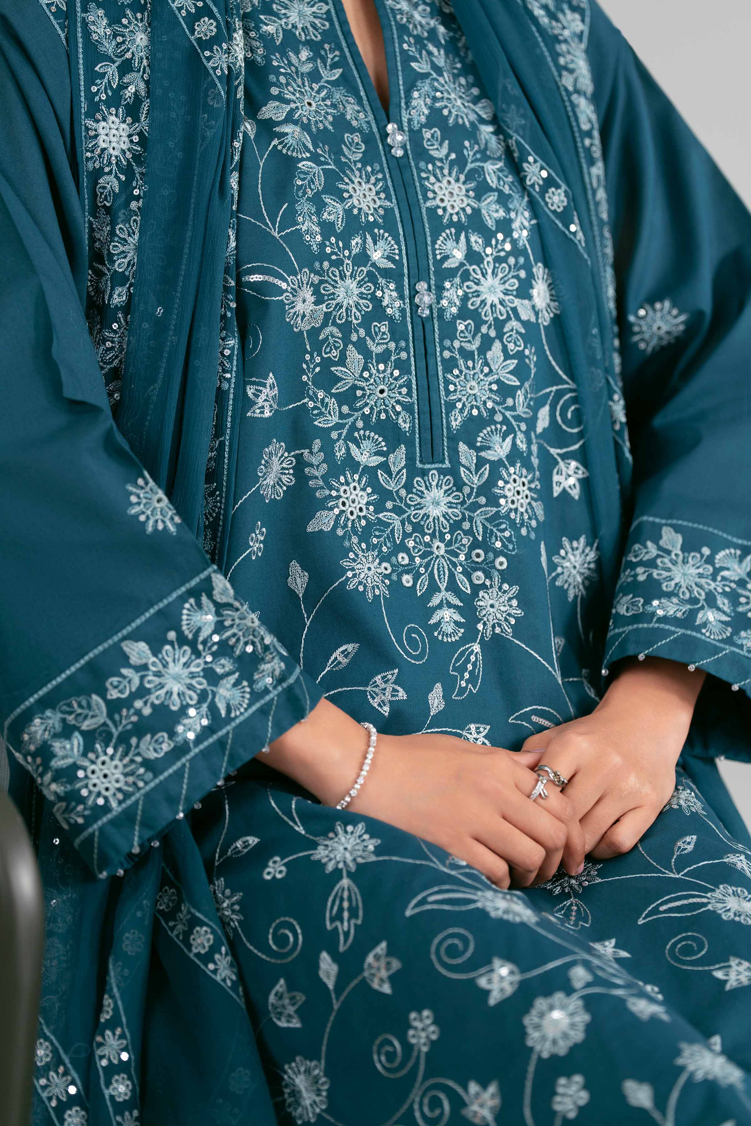 3 Piece - Embroidered Suit - 42619957 for Women - Ready to Stitch Collection | Nishat | Shop Online