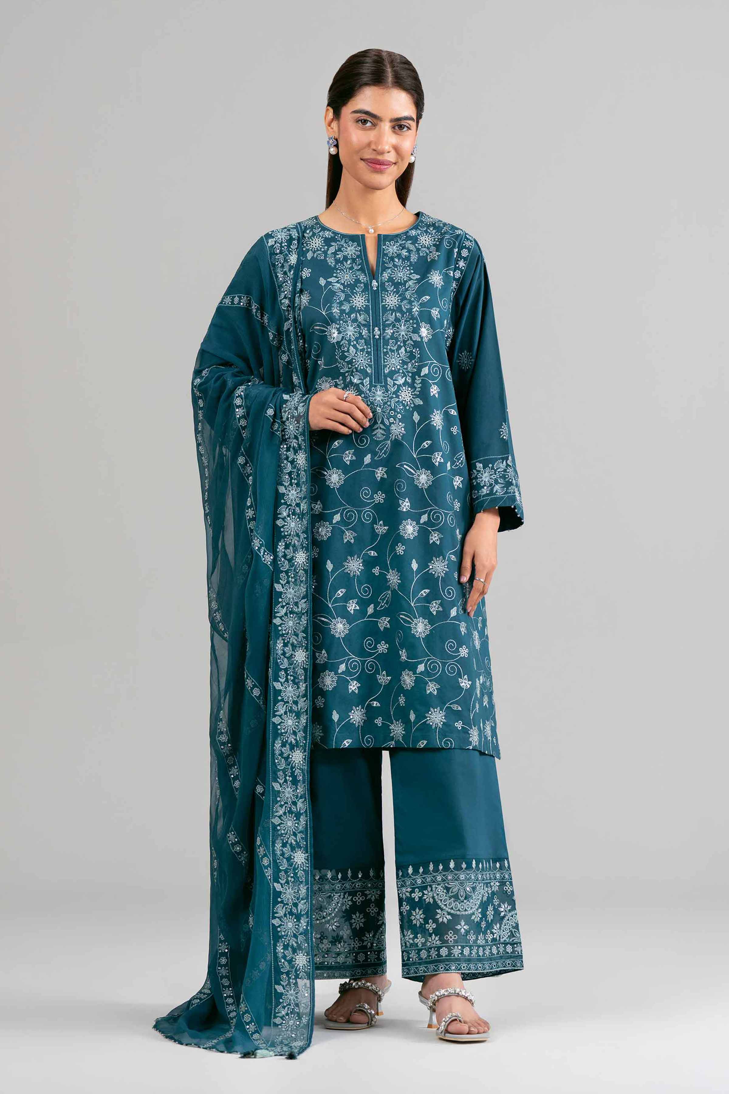 3 Piece - Embroidered Suit - 42619957 for Women - Ready to Stitch Collection | Nishat | Shop Online