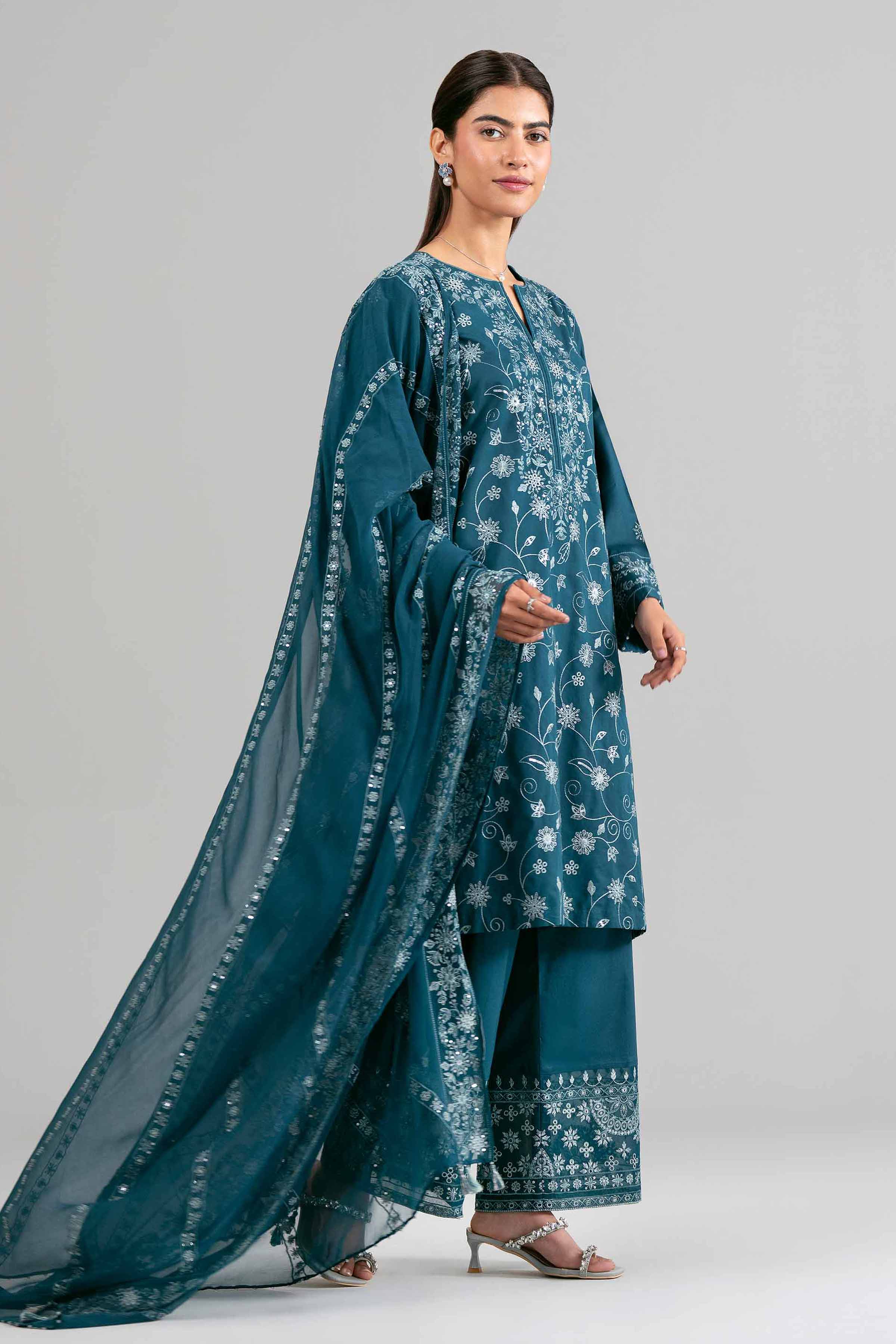 3 Piece - Embroidered Suit - 42619957 for Women - Ready to Stitch Collection | Nishat | Shop Online