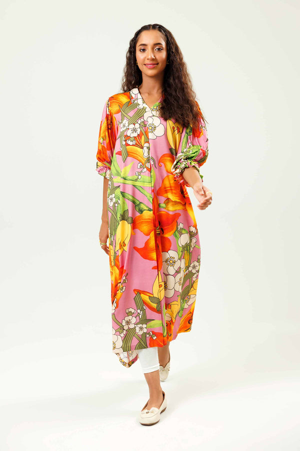 Multi Viscose Lawn Printed Winter Tunic